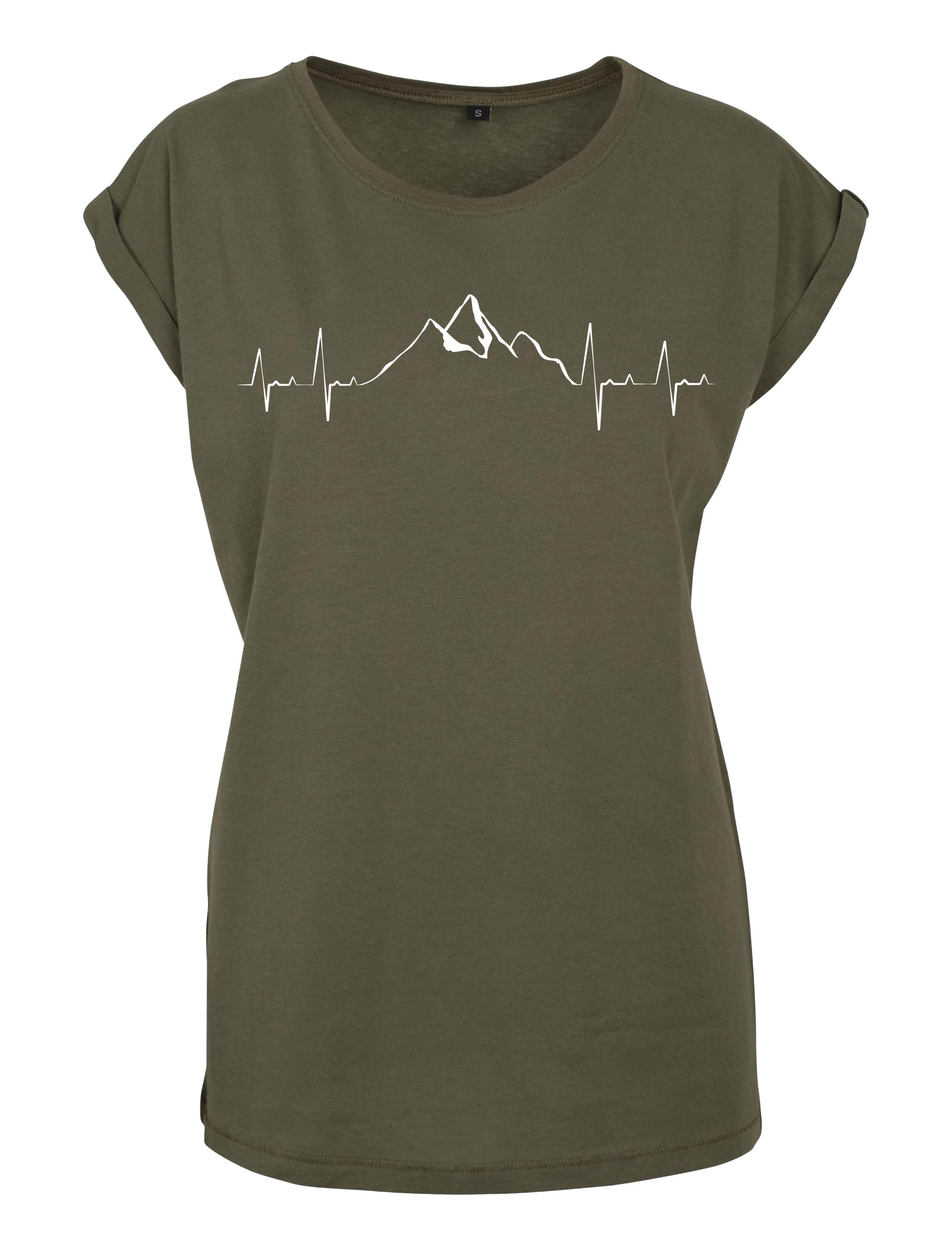 Youth Designz Print-Shirt Heartbeat Mountain Damen T-Shirt als Statement Geschenk Frauen Motiv mit stylichen Berg Aufdruck für Frauen