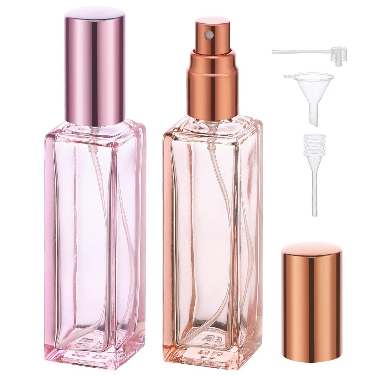 LuxusKollektion Parfümzerstäuber Parfüm Zerstäuber Nachfüllbar 20ml Rosa/Orange (2 St)
