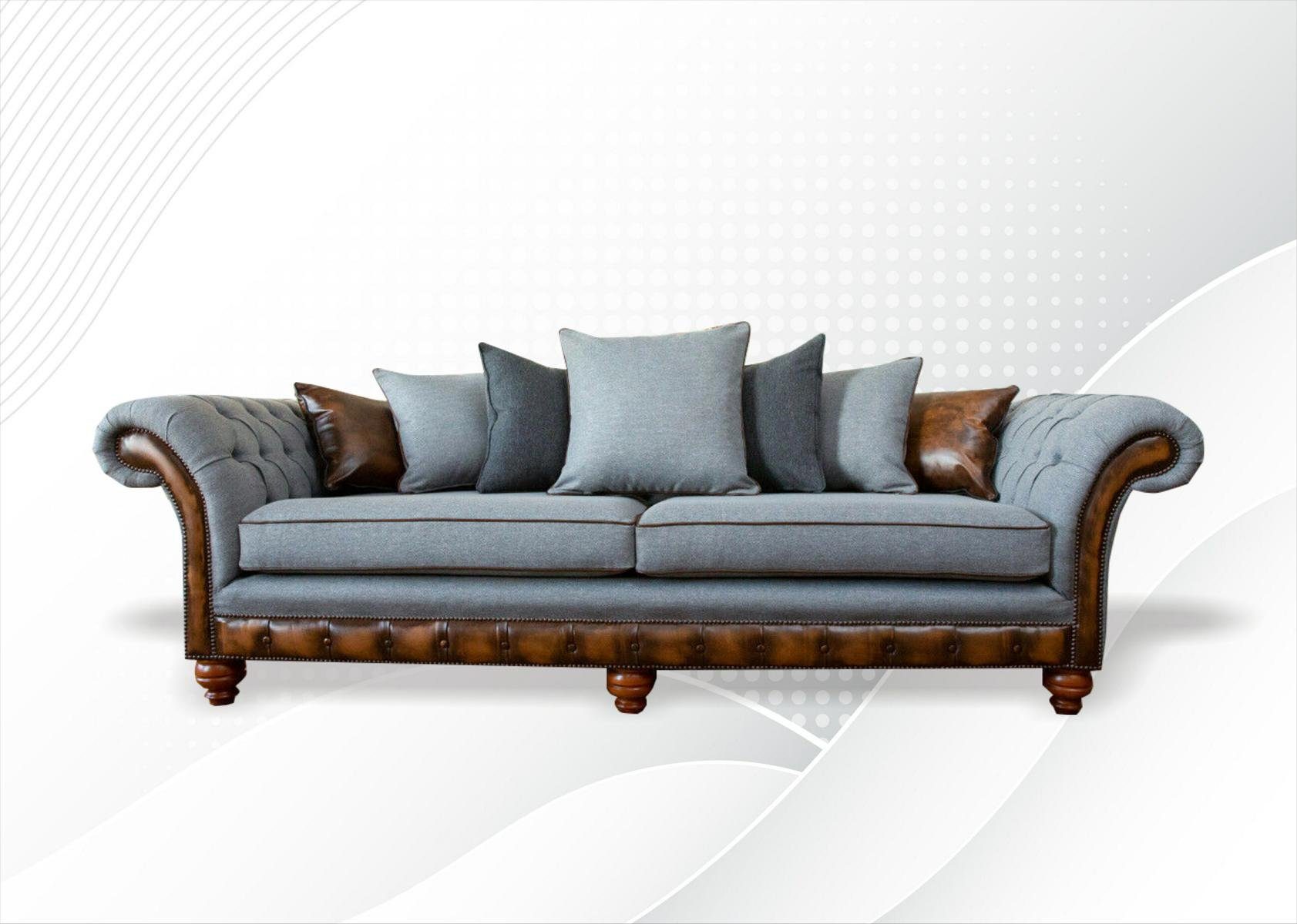 JVmoebel Chesterfield-Sofa, Chesterfield 4 Sitzer Sofa Design Sofa Couch 265 cm