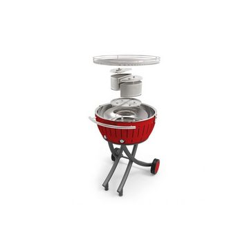 LotusGrill Holzkohlegrill LotusGrill XXL (G600) Gartengrill 21,8kg, Feuerrot mit USB Anschluss