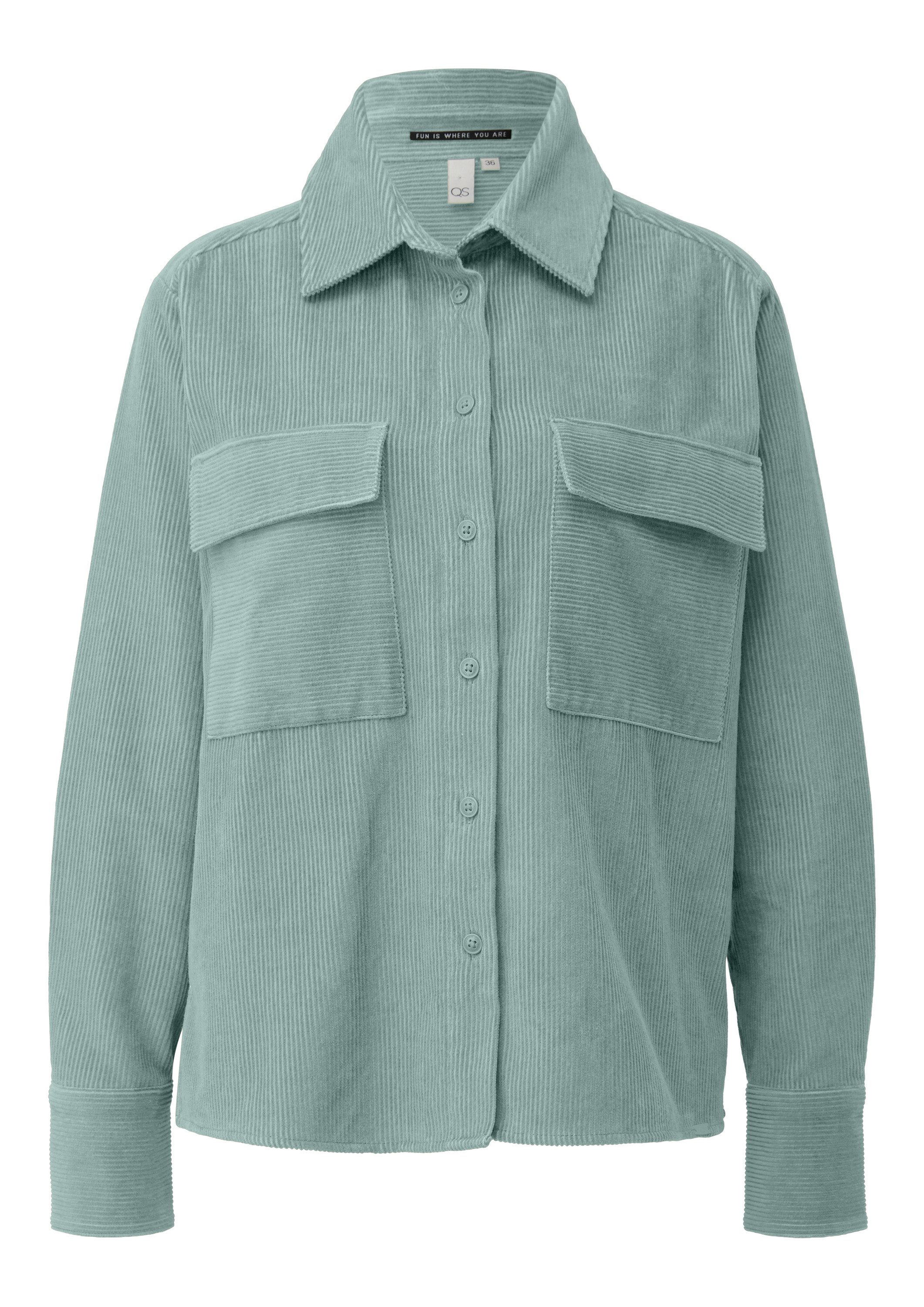 QS Langarmbluse Bluse Cord-Overshirt mit Brusttaschen günstig online kaufen