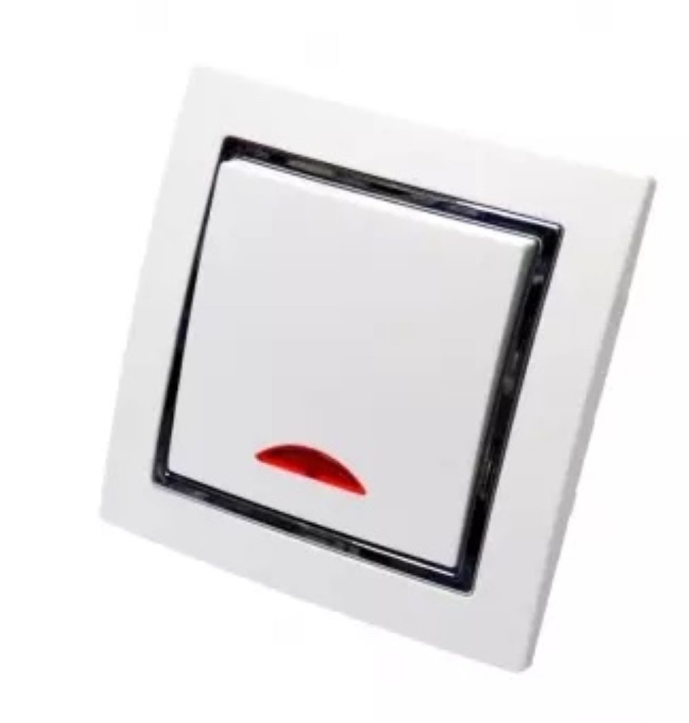 Lichtideen Schalter 5756 Levina S Kontroll Schalter silberner Rand 10 Ampere (Taster, Schalter, Anennendose, Steckdose mit USB lieferbar)