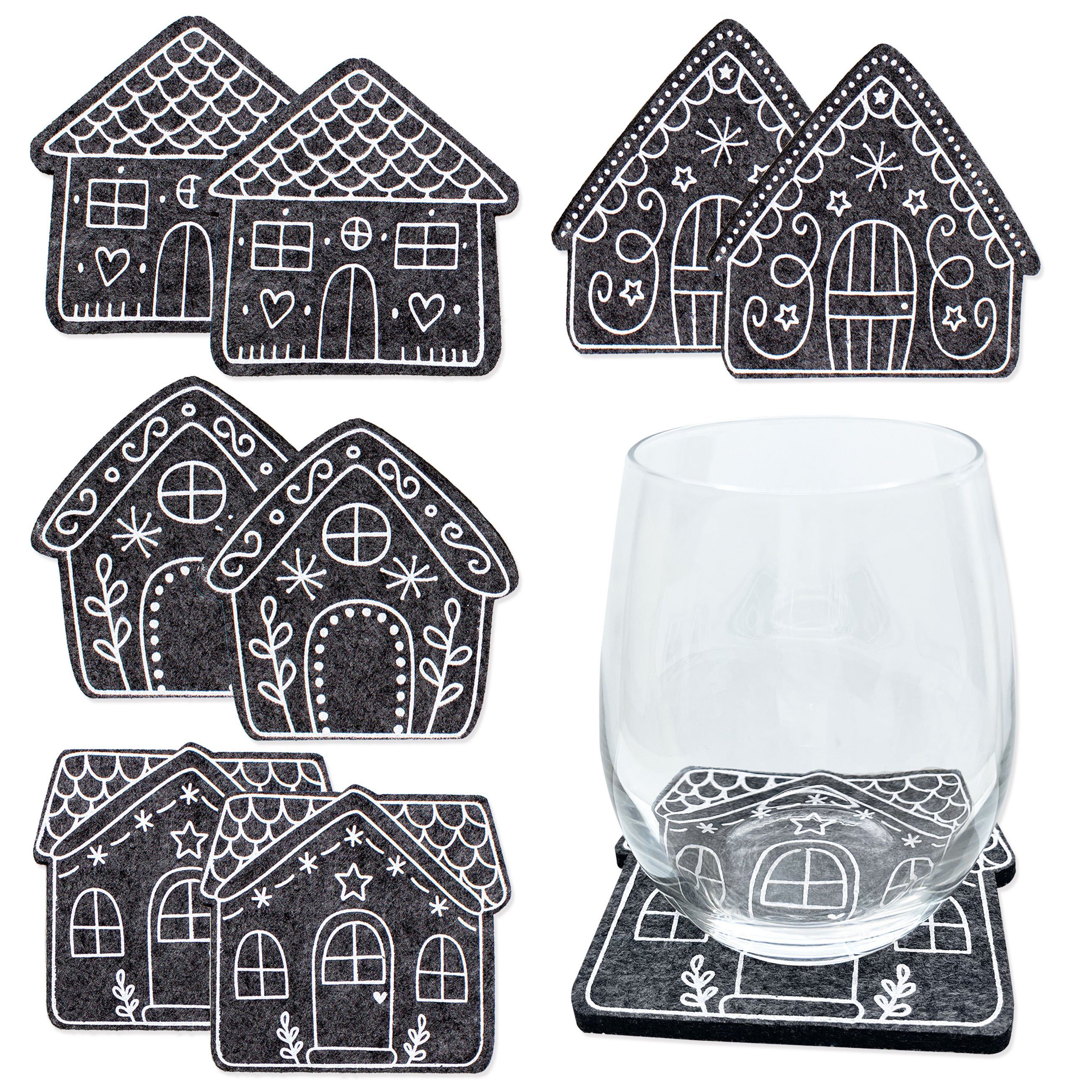 PAPIERDRACHEN Glasuntersetzer Filzuntersetzer - festliche Tischdekoration, Filz