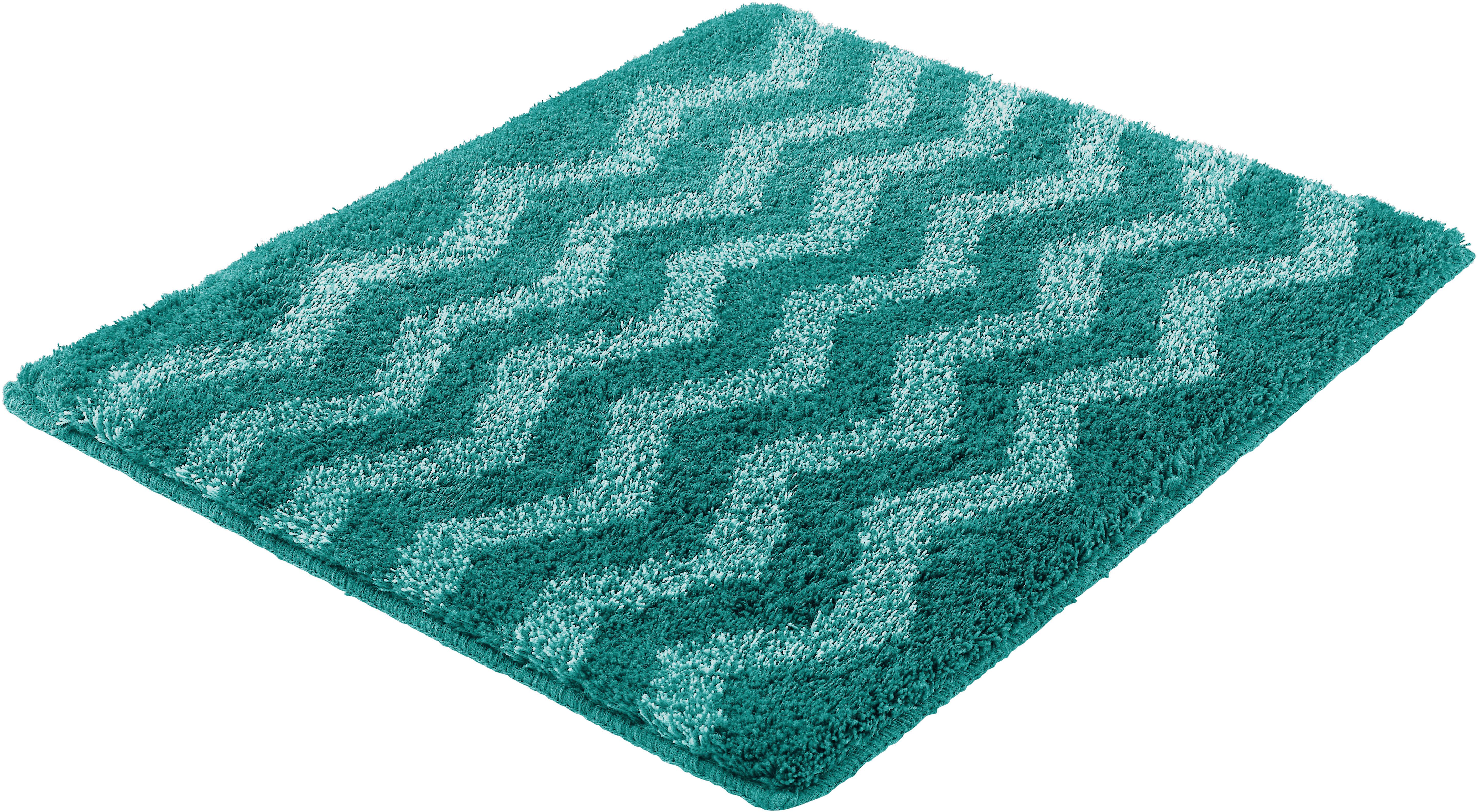 Kleine Wolke Badematte »Zack«, Badvorleger, Badezimmer Teppich, Höhe 20 mm, rutschhemmend beschichtet, fußbodenheizungsgeeignet, Polyacryl, rechteckig, Badteppich, modernes Zickzack Design, Ton in Ton