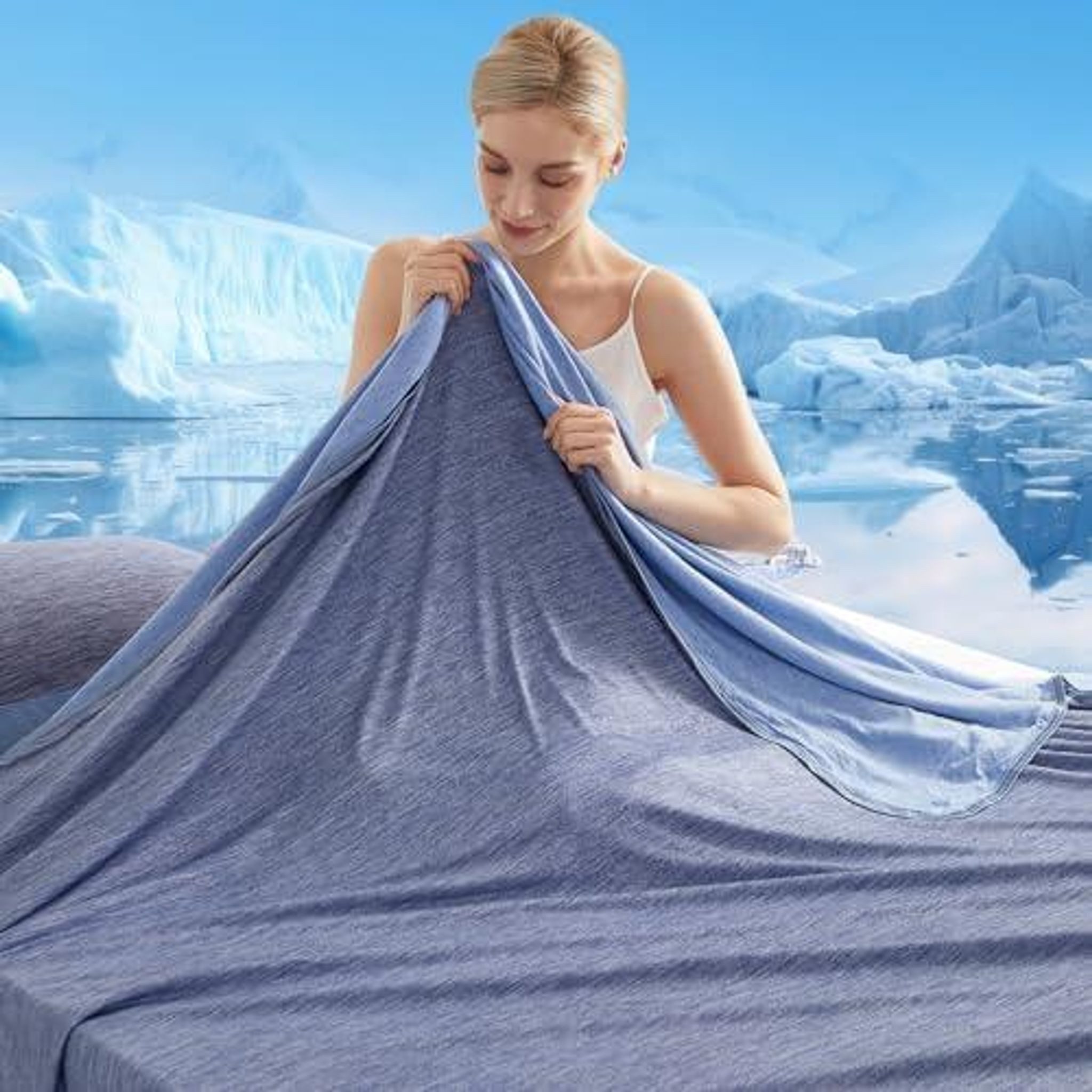 Wohndecke Marchpower Kühldecke Arc Chill Sommerdecke 150x200 Blau, FELIXLEO