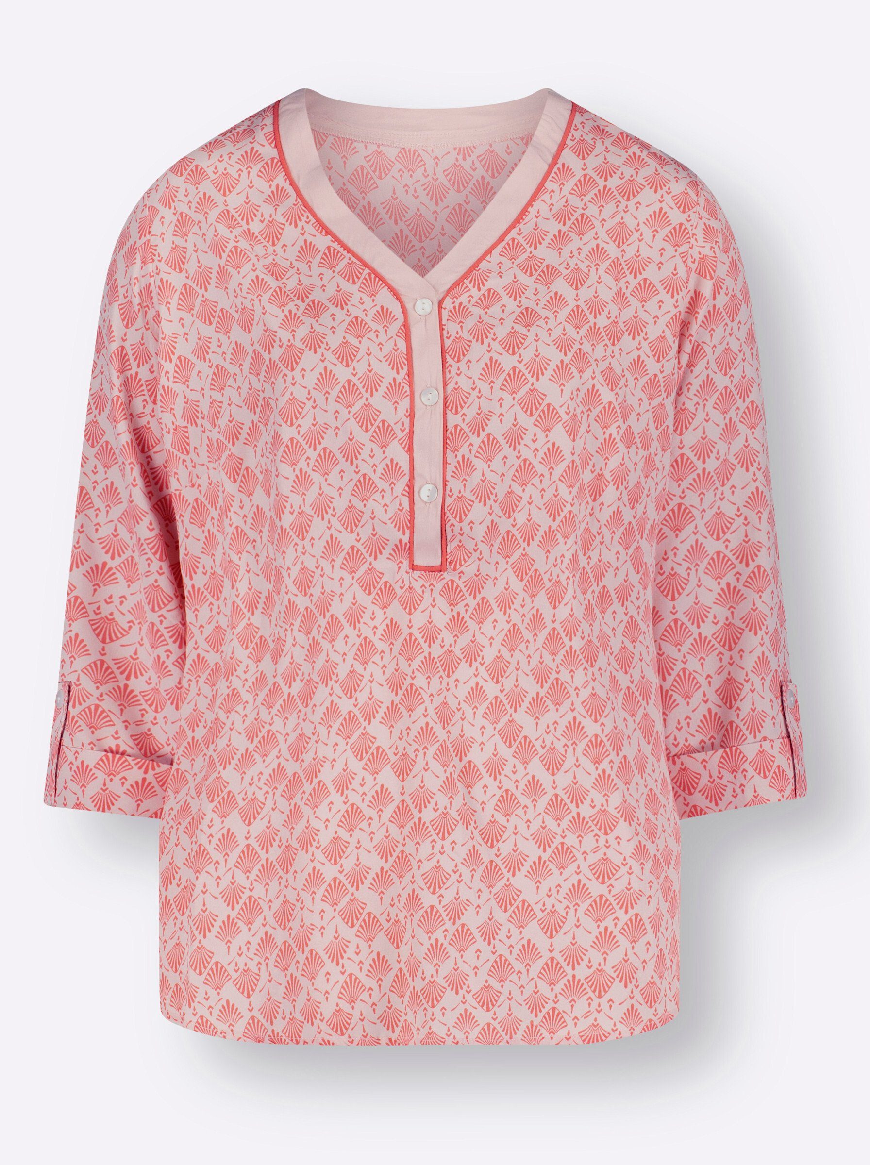 Sieh an! Klassische puder-grapefruit-bedruckt Bluse