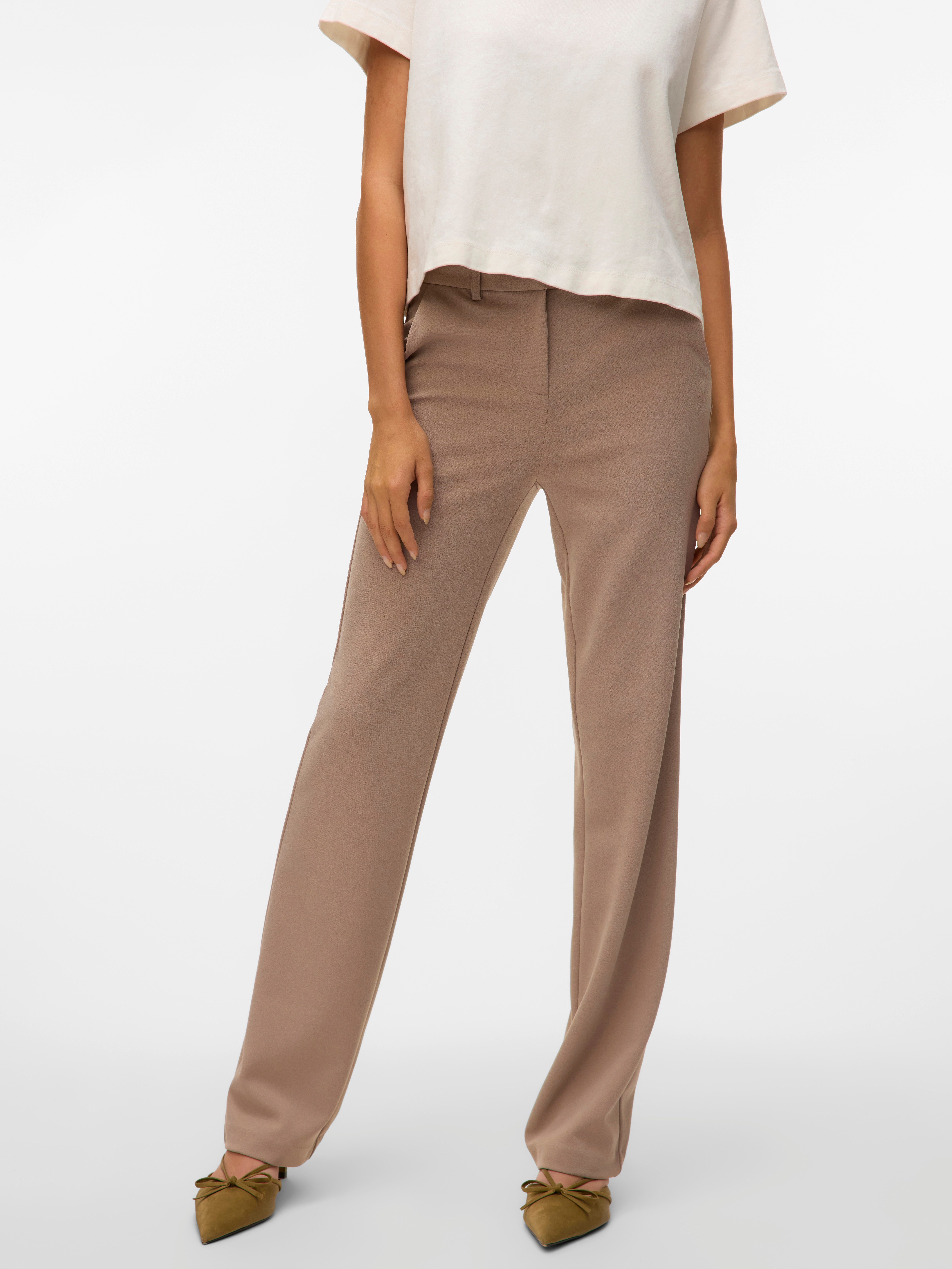 Vero Moda Anzughose VMZAMIRA MW SLIM STRAIGHT PANT NOOS mit Gürtelschlaufen