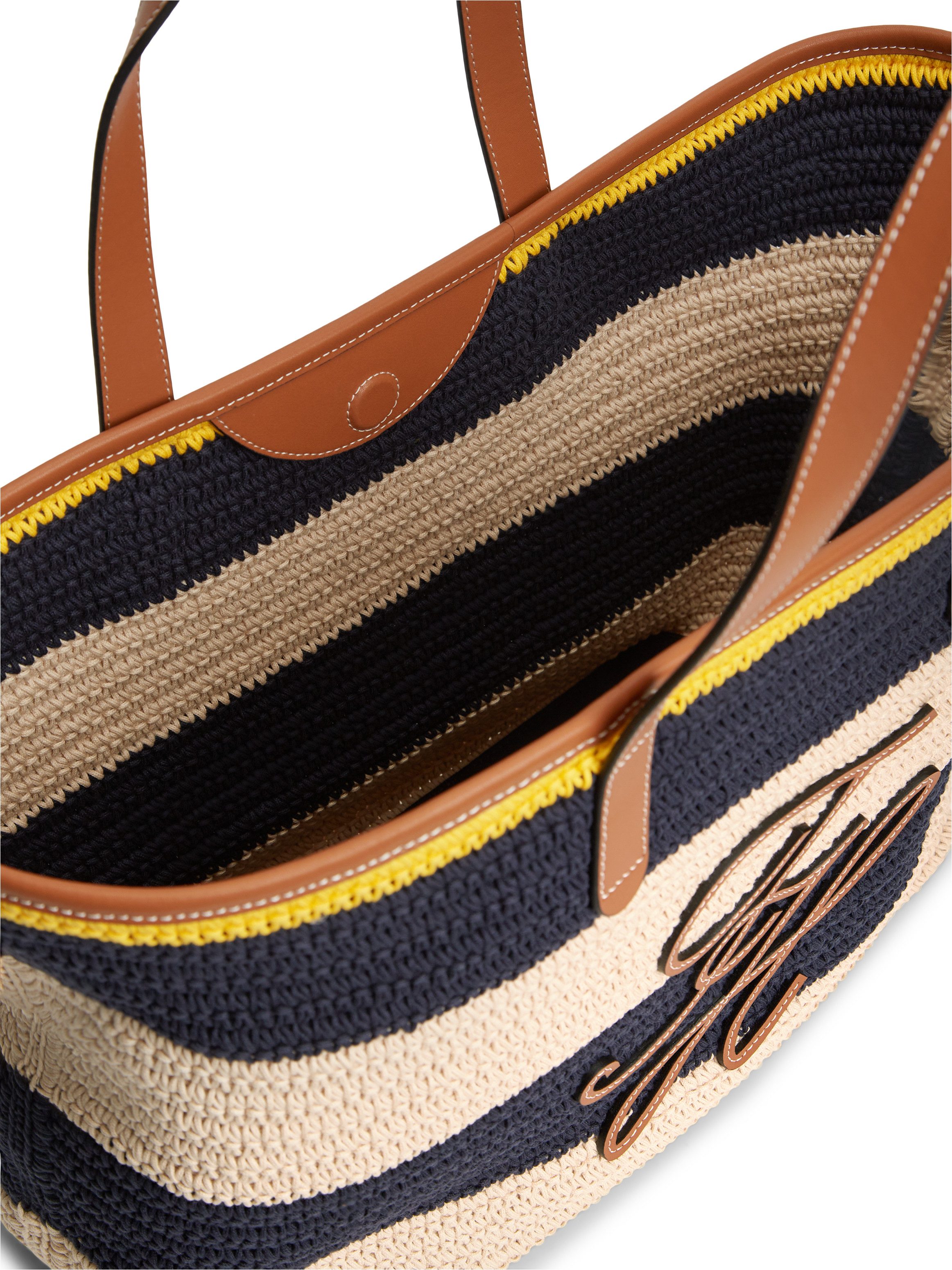Tommy Hilfiger Tragetasche TH NAUTICAL TOTE CROCHET STR, Damen Strandtasche mit Streifen und Logoschriftzug – Bild 5 von 5