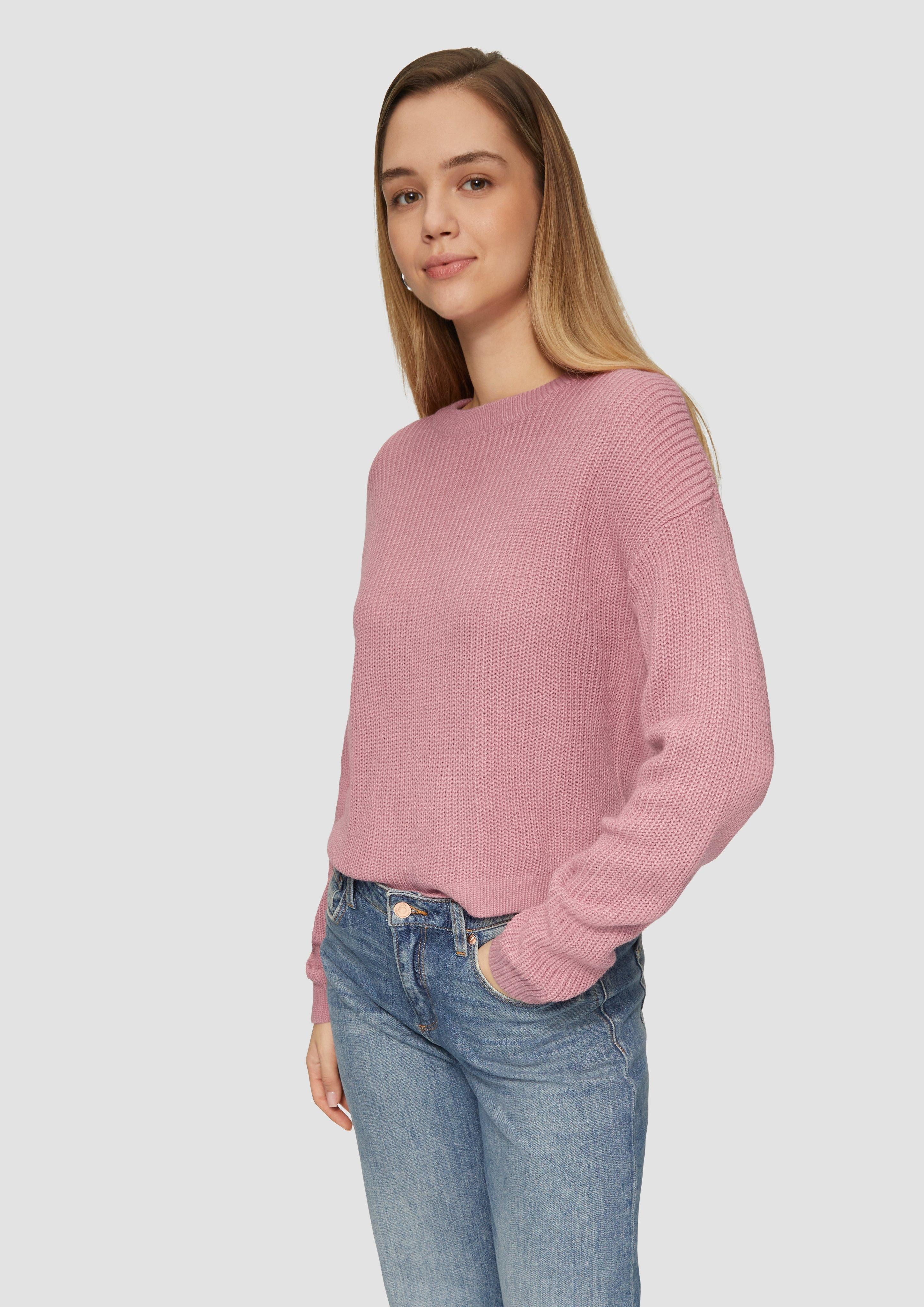 QS Strickpullover Verkürzter Pullover mit Raglanärmeln günstig online kaufen