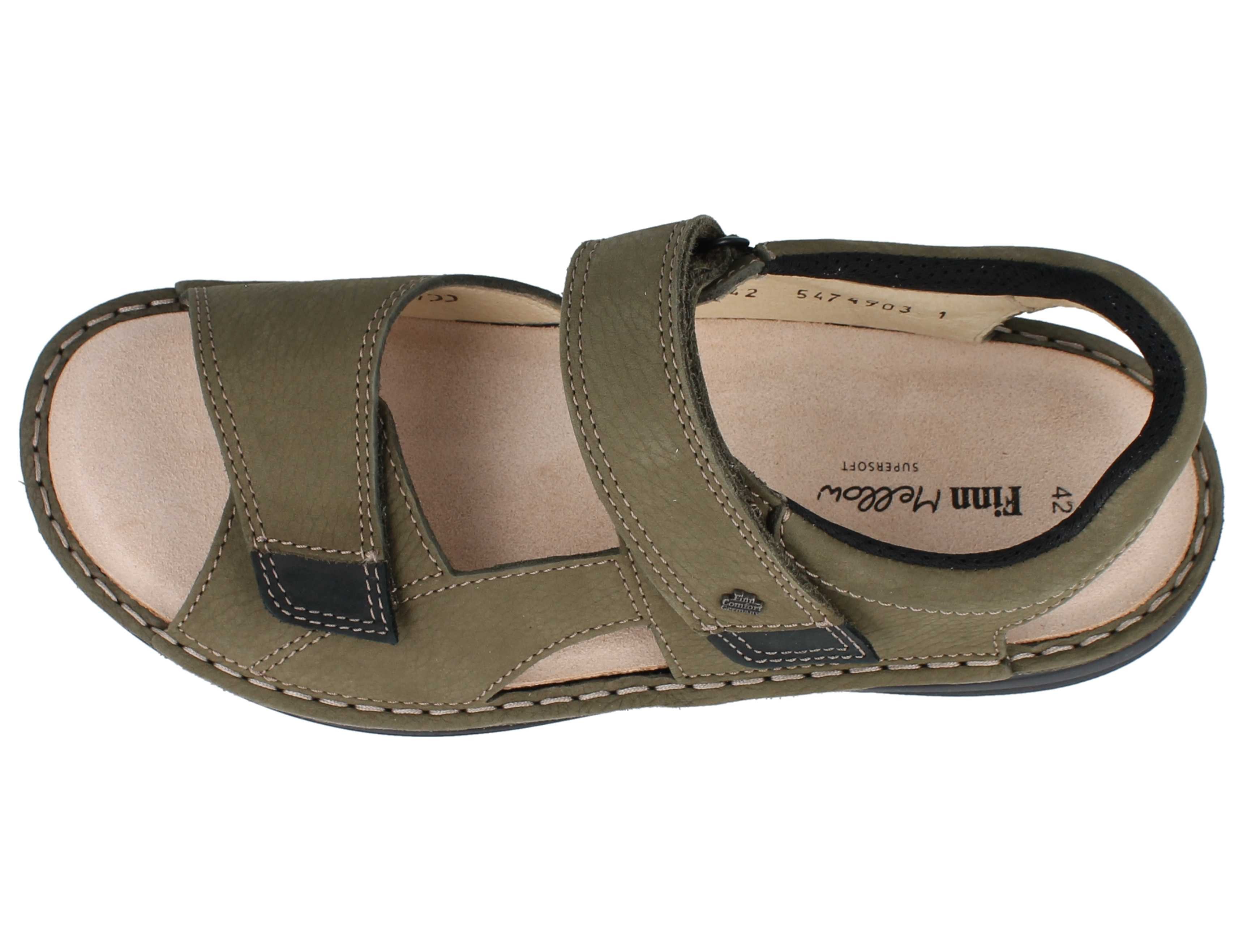 Finn Comfort FINN COMFORT Skiathos Herren Sandale farngrün Nubukleder - Größe: Sandale