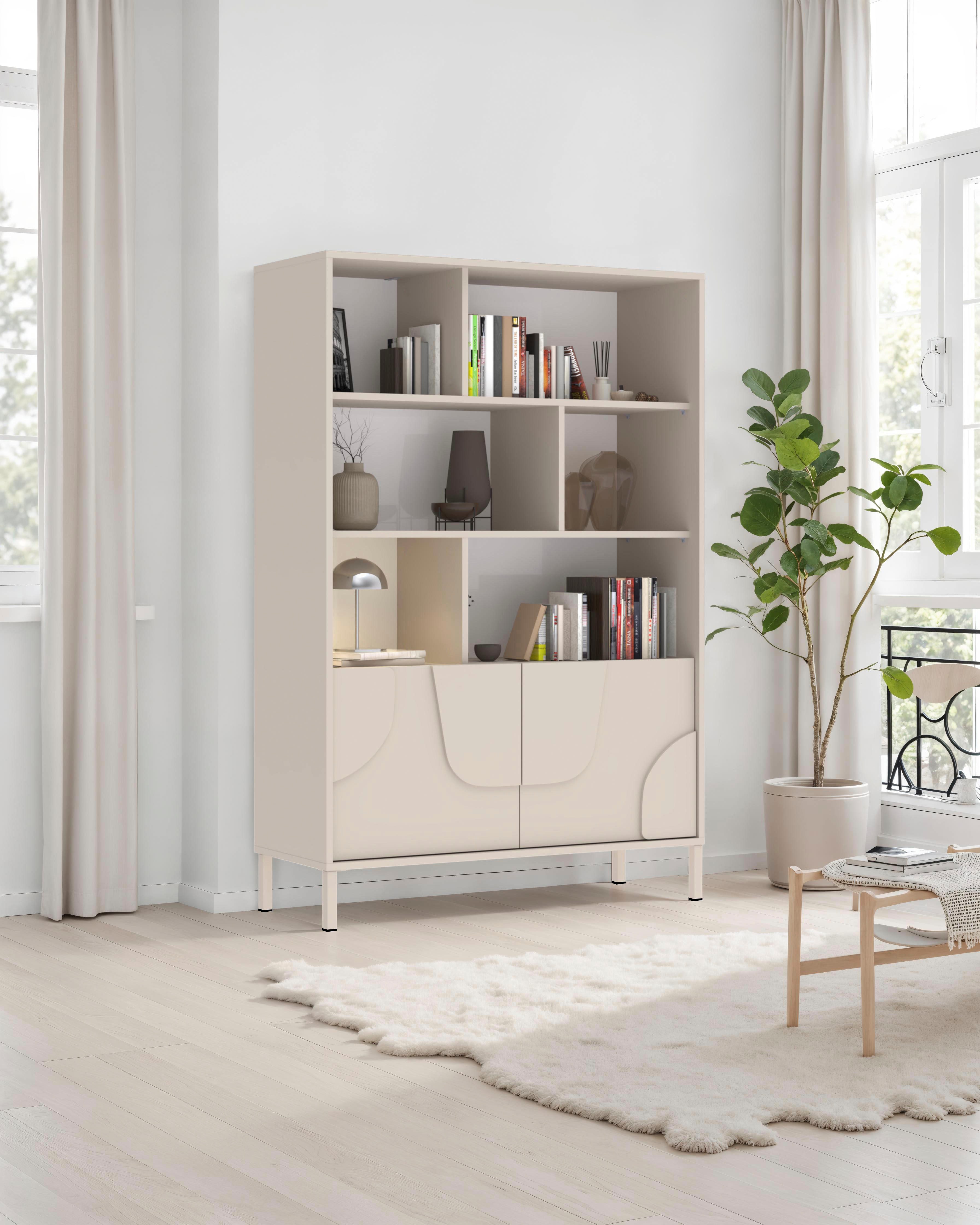 OTTO home Highboard Stone, 3D-Design, Stauraum dekorativ & praktisch, Füße wählbar