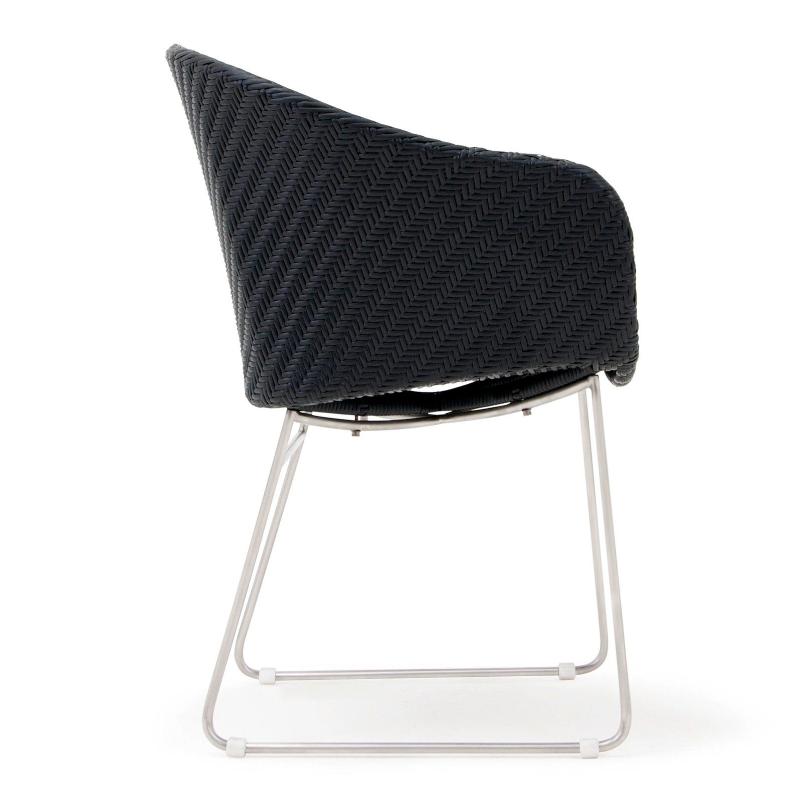 Garland Gartenstuhl Monza (1 St), Premium Gartensessel Outdoor mit Armlehne Poly Rattan Metall Schwarz