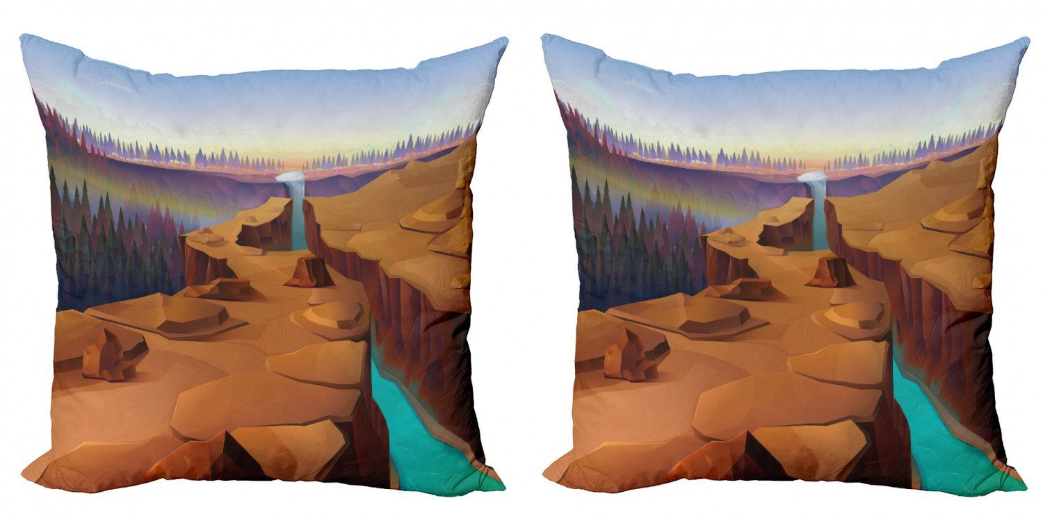 Kissenbezüge Modern Accent (2 Abakuhaus Digitaldruck, Doppelseitiger südwestlich Stück), Canyon Cartoon