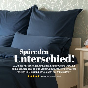 Spannbettlaken Mako Satin, bo&button, Mako-Satin, Gummizug: rundum, (1 Stück), Echte Bio Luxusqualität - ALLE GRÖßEN für Matratzen & Boxspringbett Topper - 100% Baumwolle, GOTS & Fairtrade