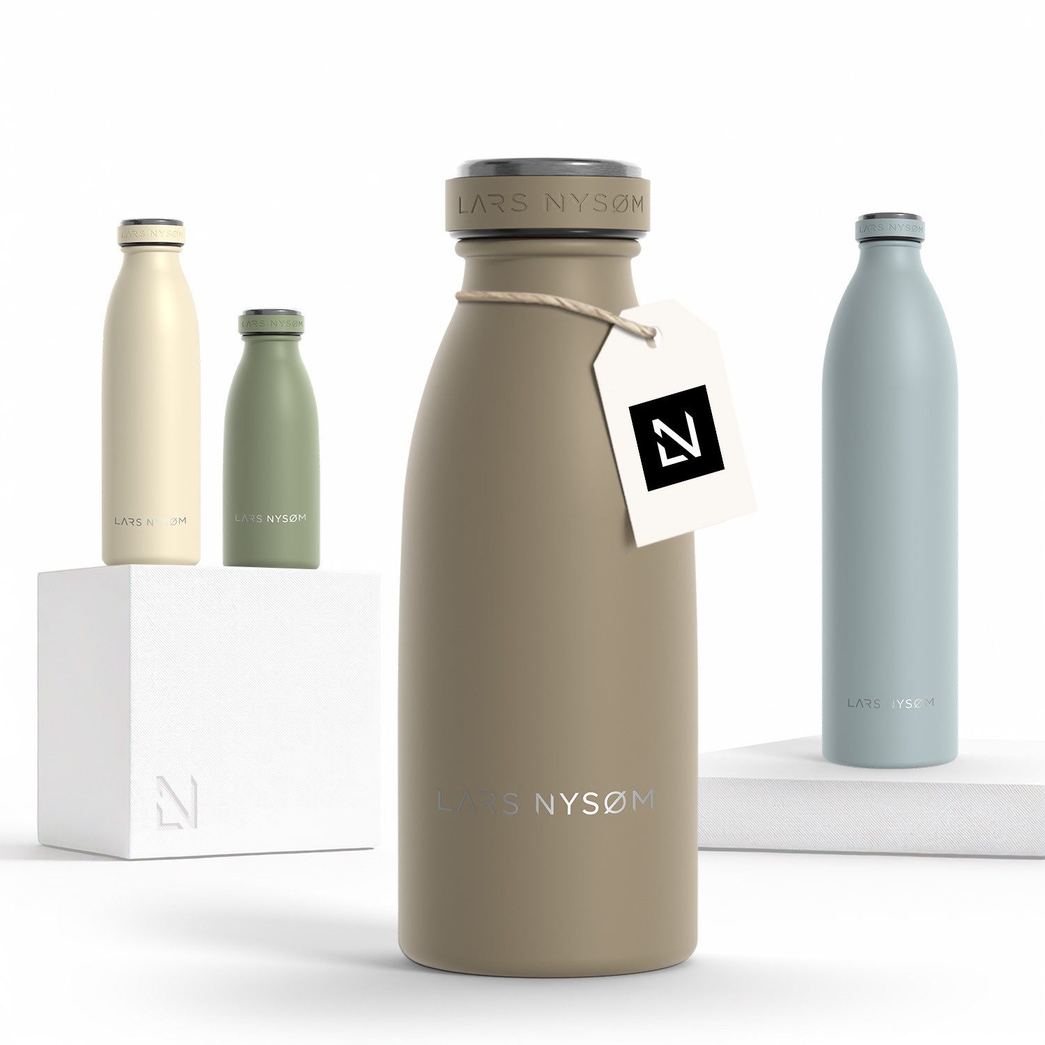 LARS NYSØM Thermoflasche Ren, Isolierflasche mit Vakuum Isolierung: 12h heiß / 24h kühl
