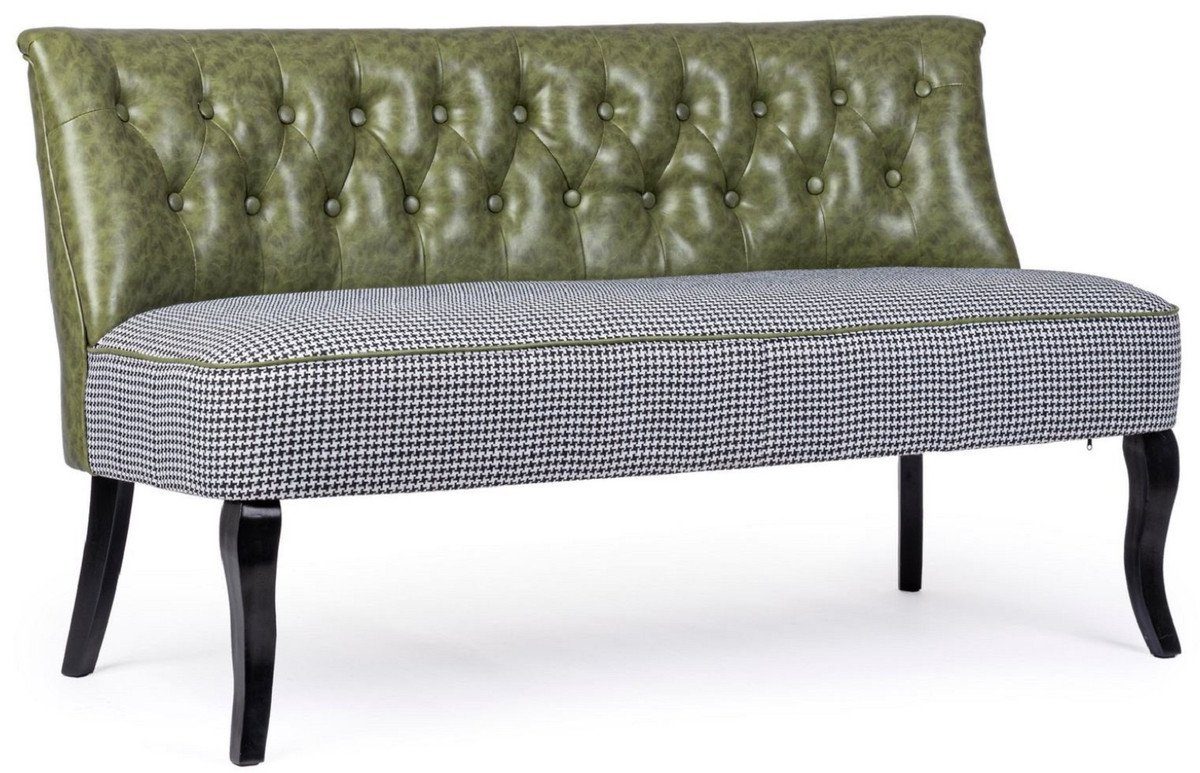 136 Luxus H. Wohnzimmer Sofa Wohnzimmer x - Padrino Padrino / Einrichtung - Dunkelgrün Kunstleder x Weiß Chesterfield Chesterfield Casa / - 66 Chesterfield-Sofa Sofa Möbel Luxus cm Möbel Möbel - Schwarz - 76 Luxus Casa