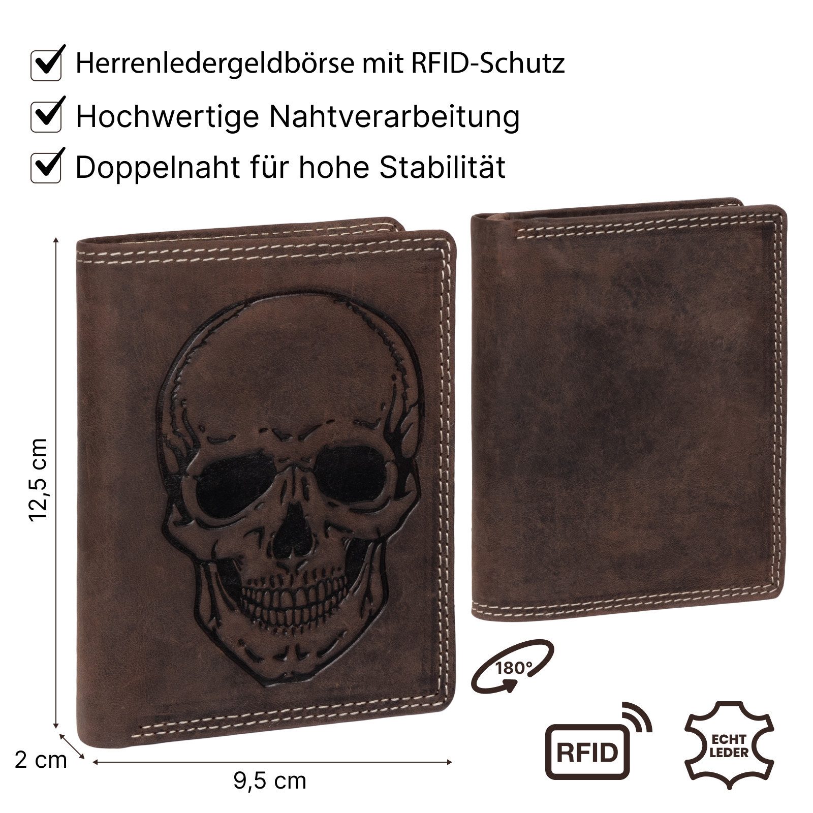 EAAKIE Geldbörse RFID Büffel Echt Leder Geldbörse Portemonnaie Herren mit Motiv, RFID Schutz – Bild 3 von 5