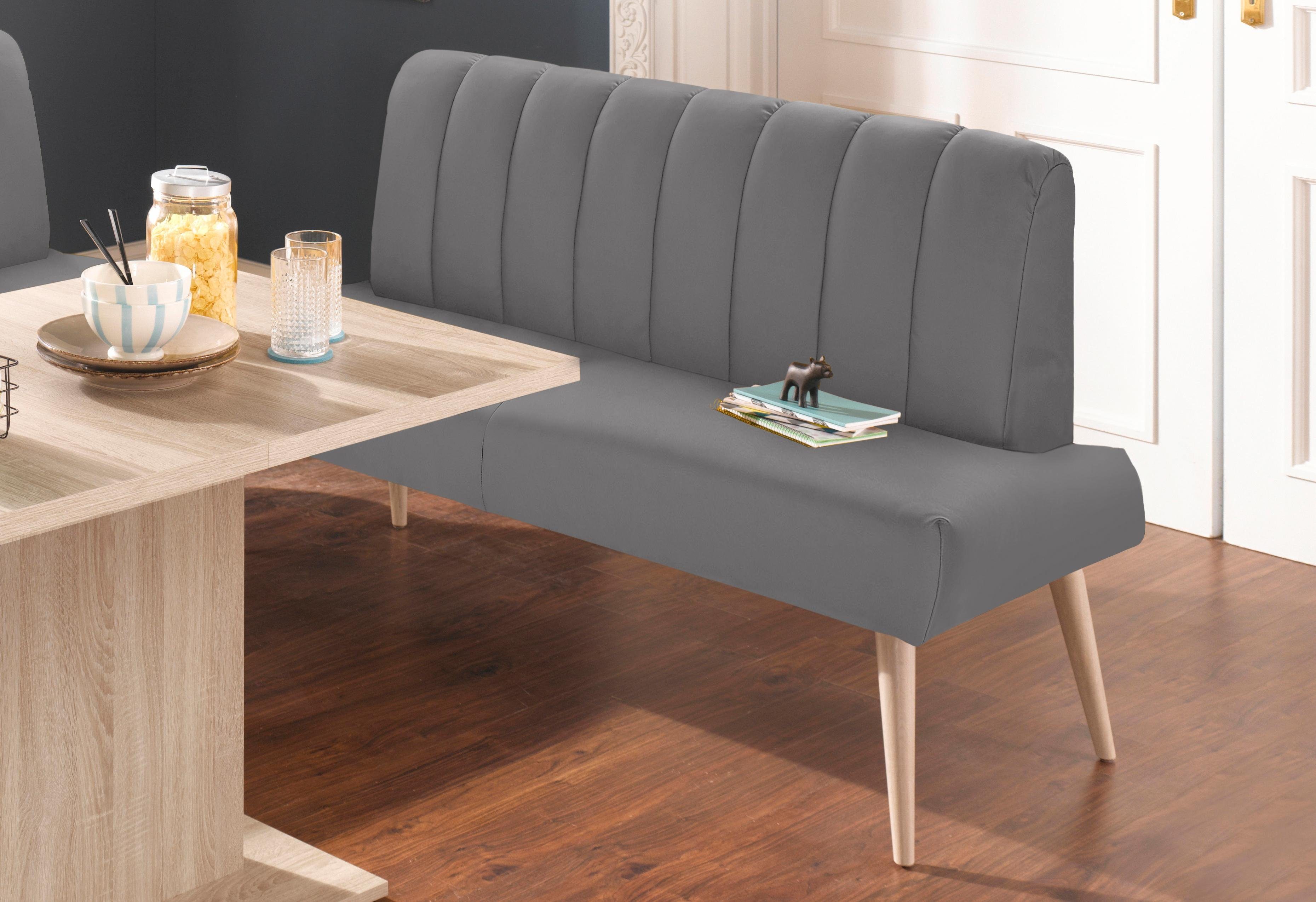 exxpo - sofa fashion Sitzbank Costa, moderne Rückensteppung, bequem und elegant, hoher Holzfuß, hochwertige Detailverarbeitung, Frei im Raum stellbar