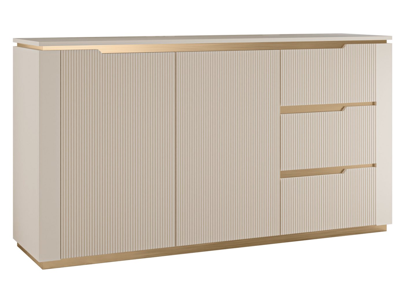 MIRJAN24 Kommode Hilafin 2D3S (mit zwei Drehtüren und drei Schubladen), 153x40x84 cm