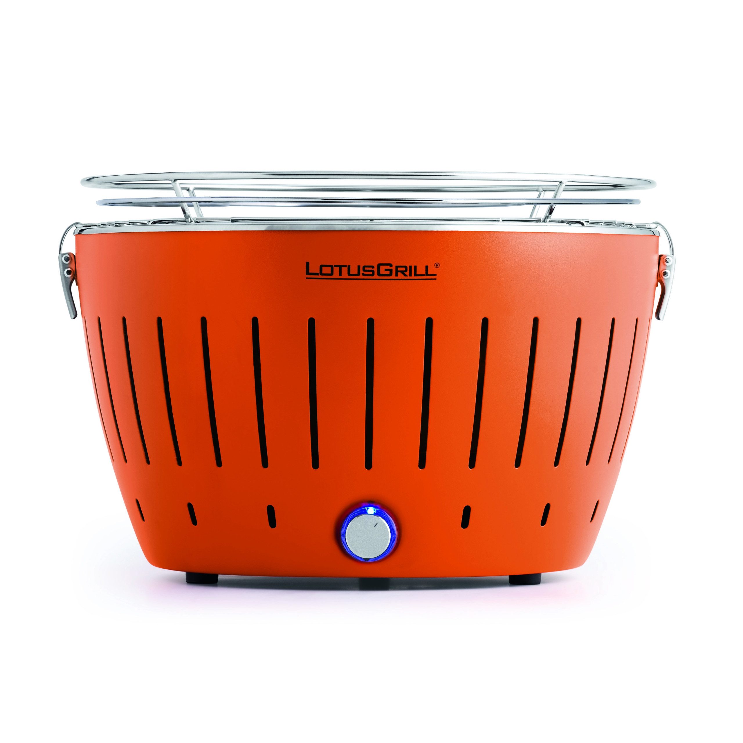 LotusGrill Holzkohlegrill LotusGril Classic Mandarinenorange Holzkohlegrill Tischgrill mit USB