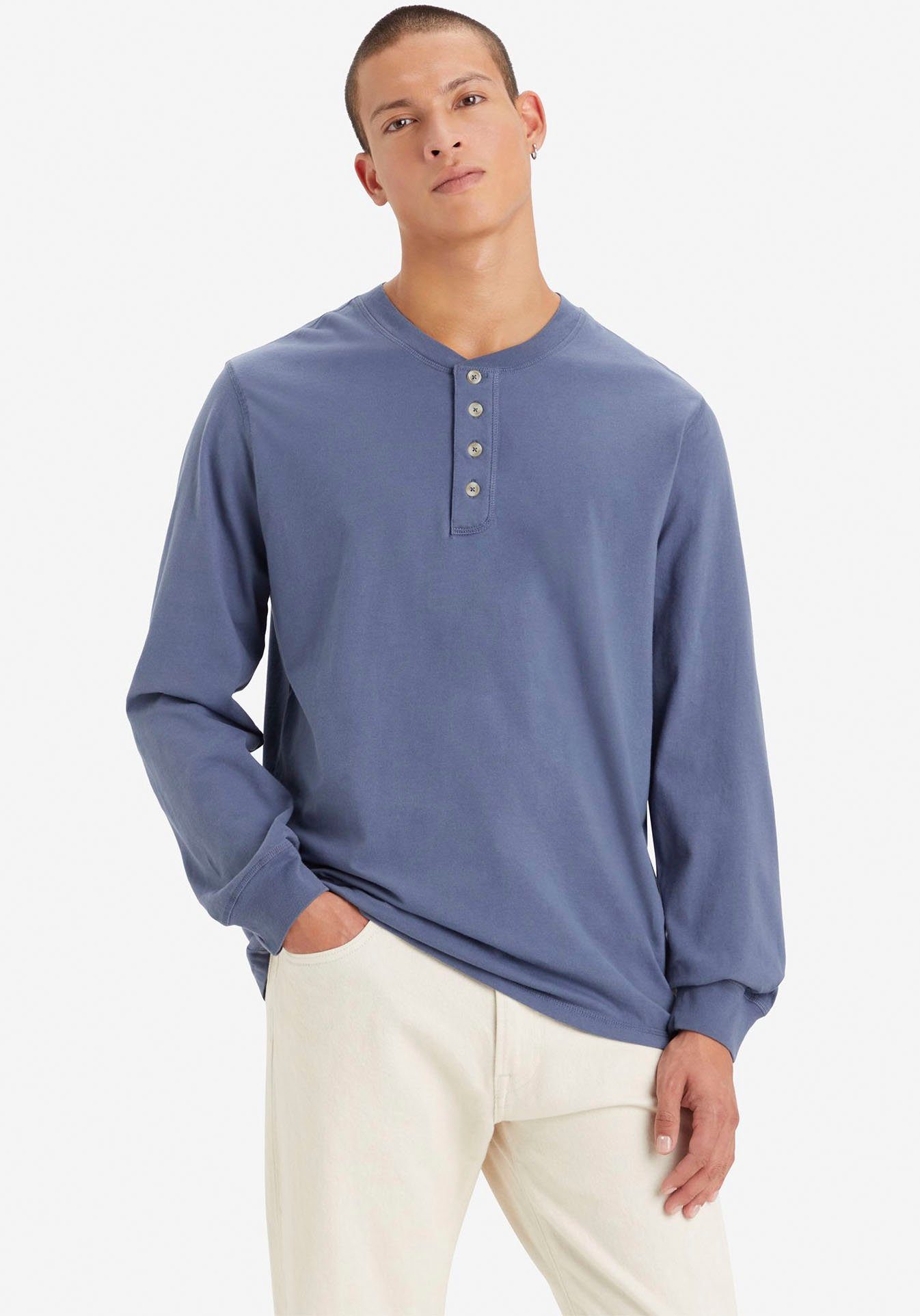 Levi's® Langarmshirt 4 BUTTON HENLEY BLUES