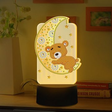 XDOVET Kreativset Geschenk Mädchen 5-12 Jahre,Diamond Painting Bastelset mit LED, Lampe Kreativ, Nachtlicht Deko Geschenke für Kinder Basteln Spielzeug