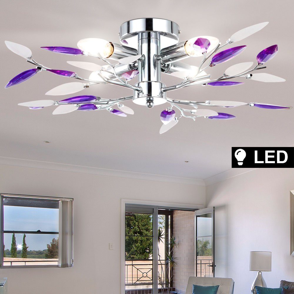 etc-shop Deckenleuchte, LED 12 Watt Decken Leuchte Blätter Floral