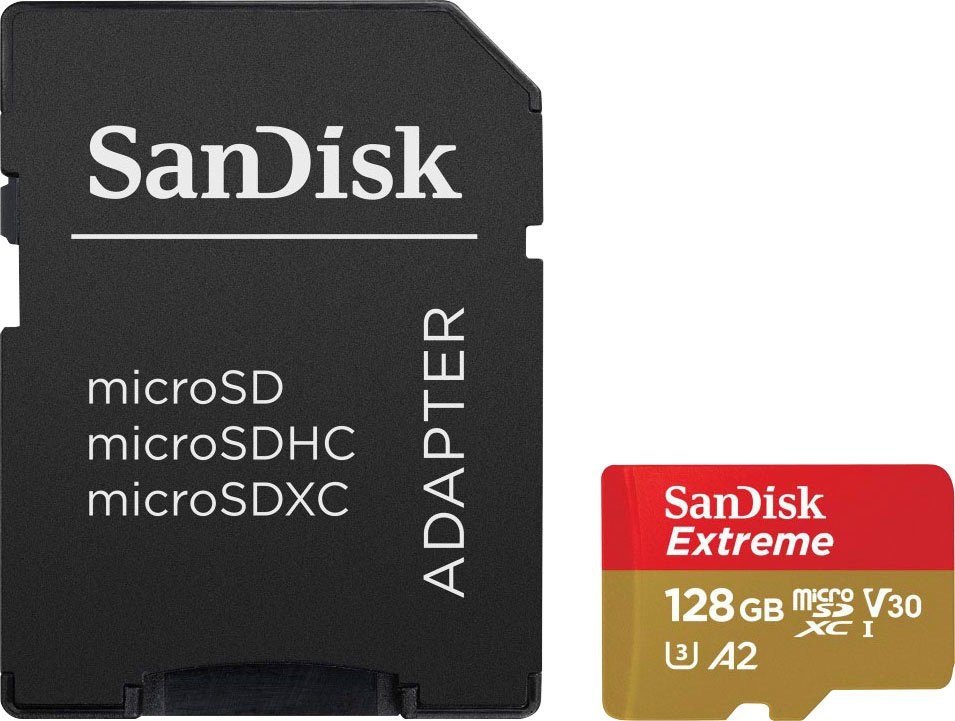 Sandisk Extreme 128GB Speicherkarte (128 GB, UHS Class 3, 190 MB/s Lesegeschwindigkeit)