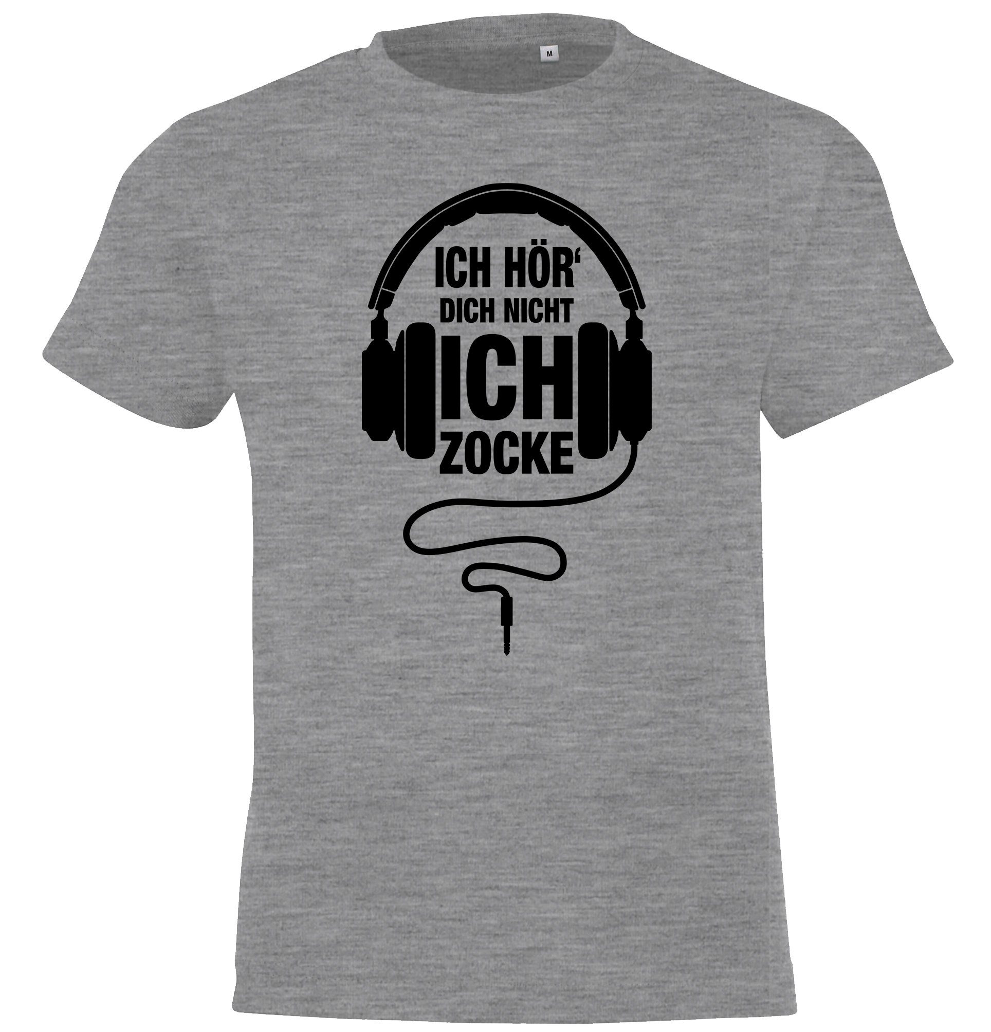 Youth Designz T-Shirt Ich Zocke Kinder Shirt mit lustigem Gamer Frontprint Grau