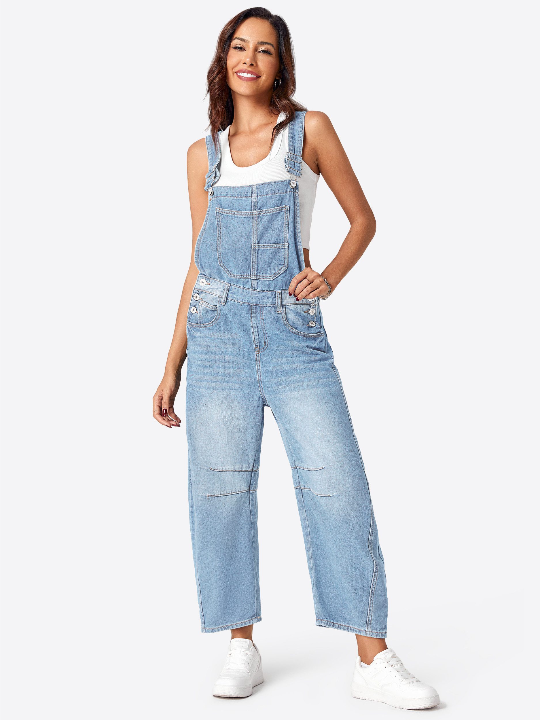 Imily Bela Overall Damen Lockerer Latzjeans mit Hosenträger (Packung, 1-tlg günstig online kaufen