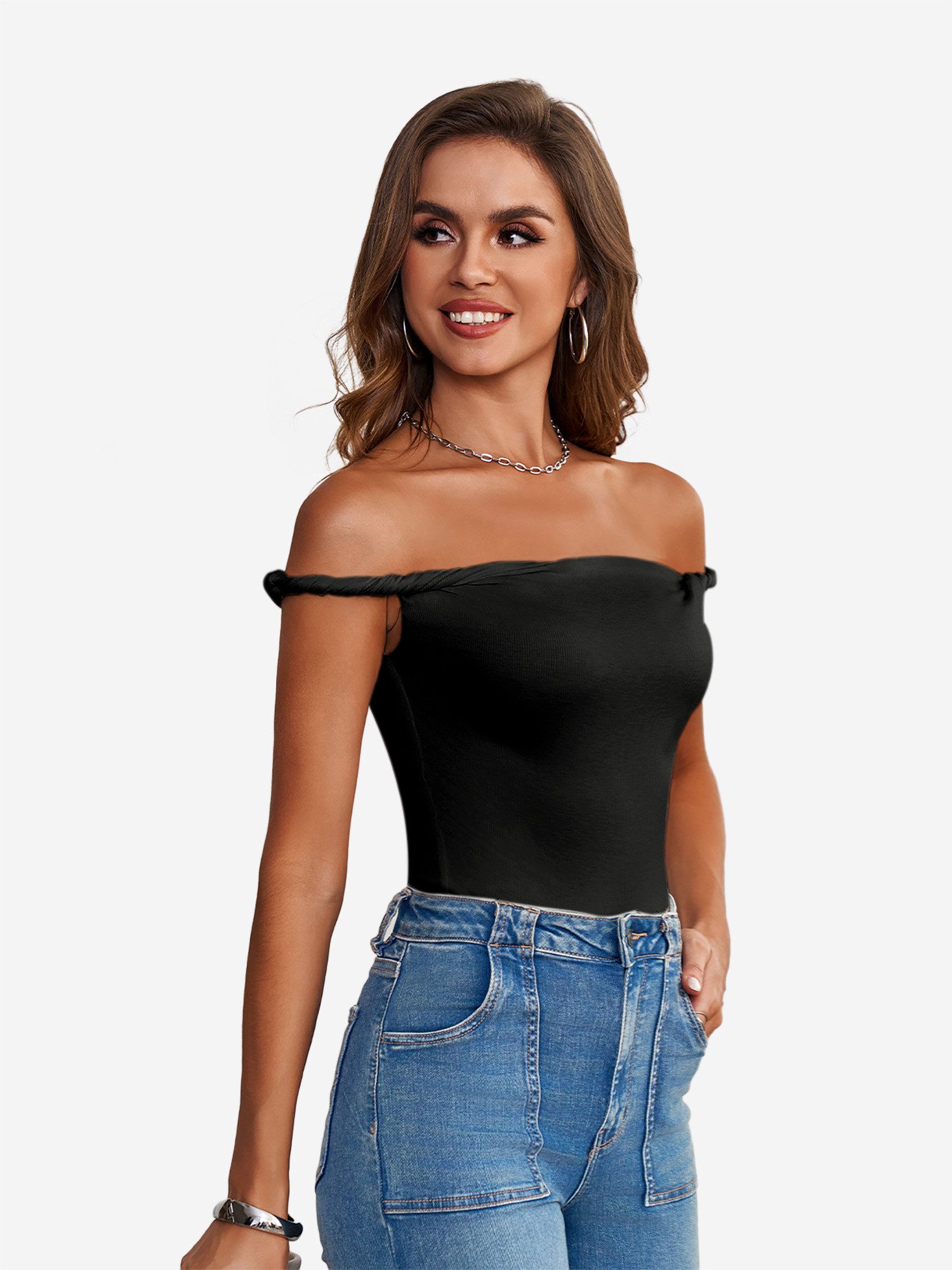 Imily Bela Trägertop Damen-Top Tailliert mit Knoten-Trägerdesign (Packung, 1-tlg., 1per-Pack) Y2K Stil – Bild 4 von 5