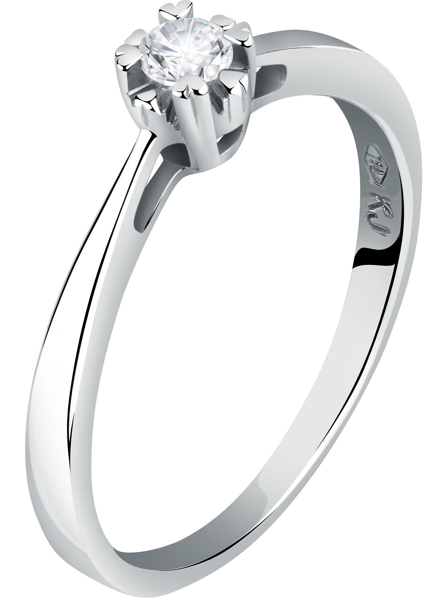 Diamantring CHRIST Damen-Damenring 585er Weißgold 1 Diamant