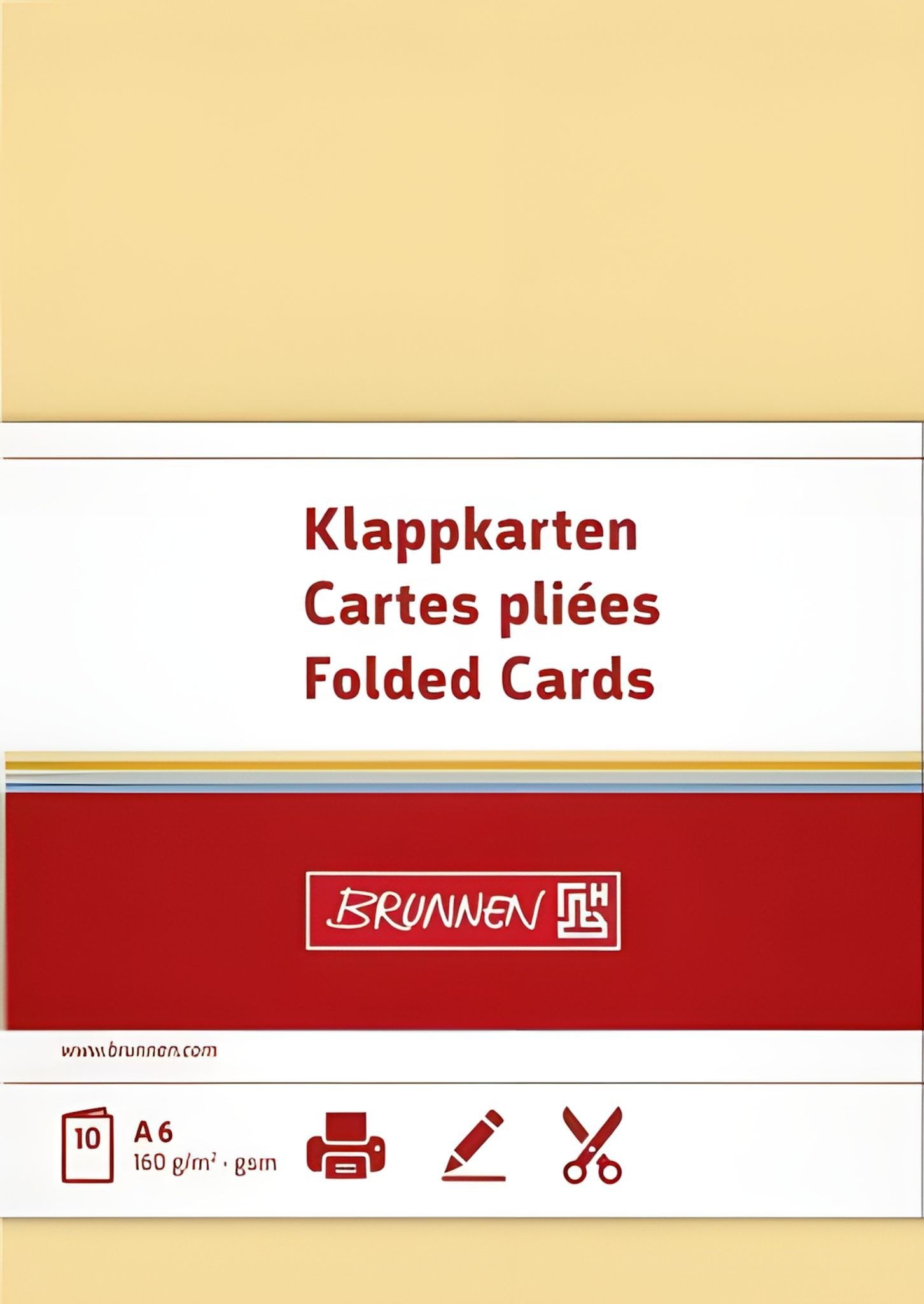 BRUNNEN Grußkarten BRUNNEN Doppelkarte A6 160g honig 10Karten 105125314