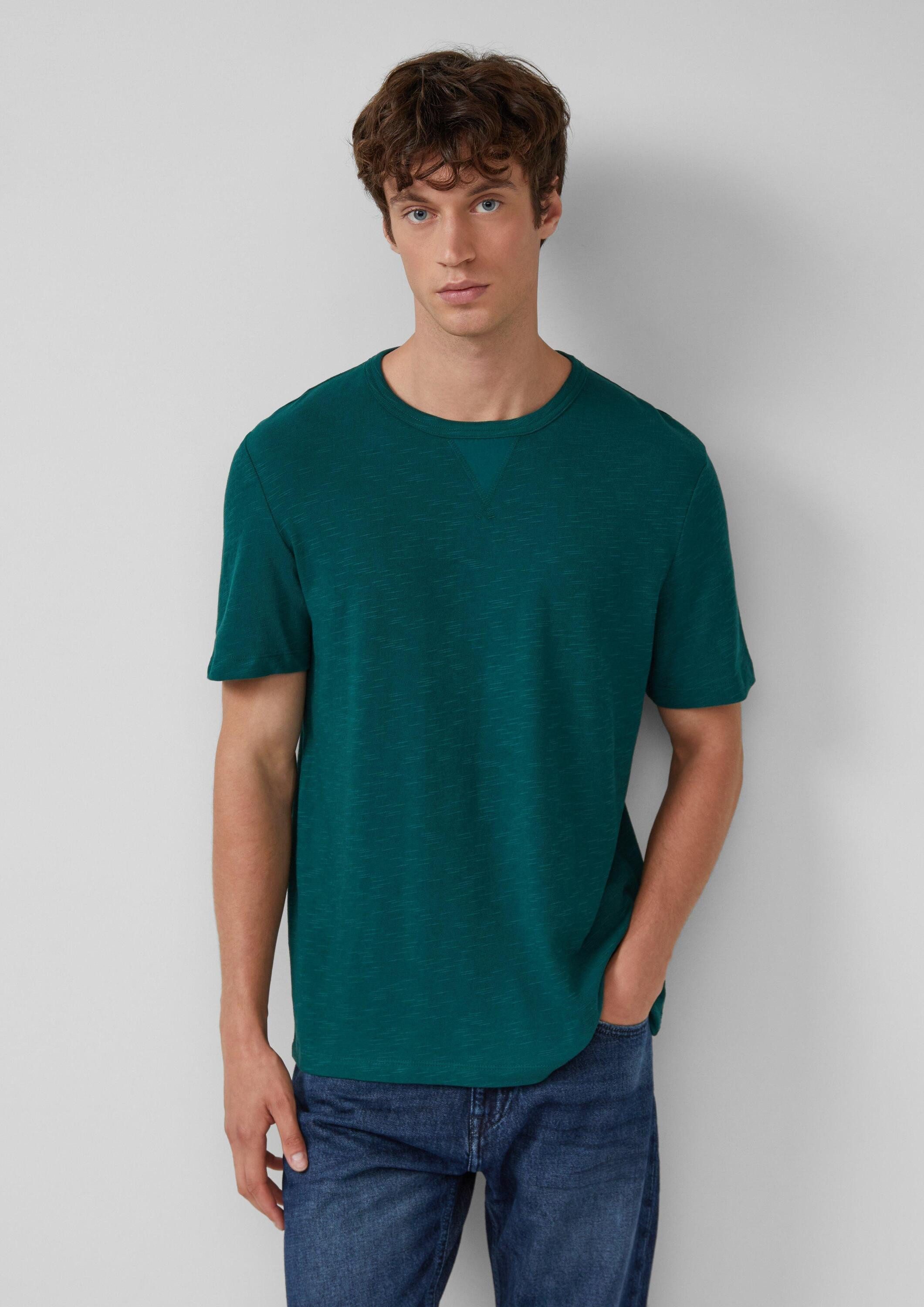 s.Oliver Kurzarmshirt T-Shirt T-Shirt aus Heavy Jersey mit Flammgarnstruktu günstig online kaufen