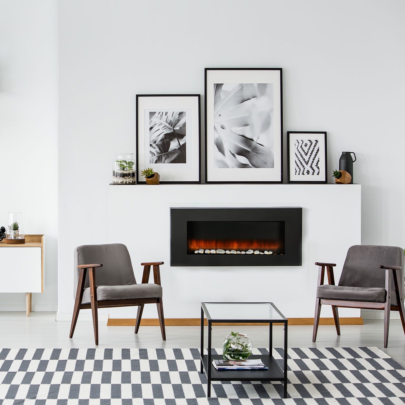 Classic Fire Dekokamin Luxus Wandkamin 2000W, LED-Flammeneffekt, Thermostat & Timer 105cm, Elektrischer 2000W Wandkamin mit 105cm LED-Flammeneffekt & Timer