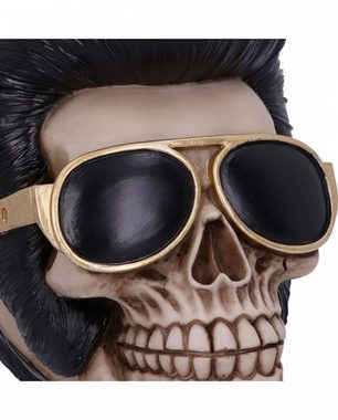 Horror-Shop Dekofigur King of Rock 'n' Roll Totenkopf 17cm als Rockabill