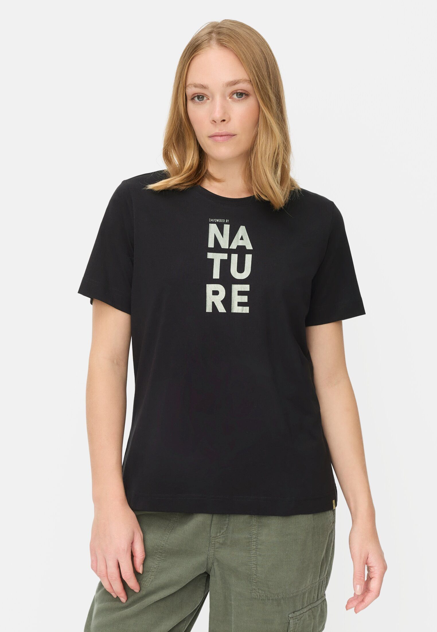 Print-Shirt aus reiner Baumwolle Kurzarm