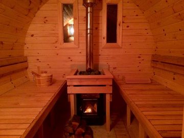 JVmoebel Sauna Sauna Saunafass 4,80 m Personen 6-8 Holz Thermoholz Saunakabine, BxTxH: 2.27 x 4.8 x 2.38 cm, 46,00 mm, (1-St., 1x Sauna) Made in Europa