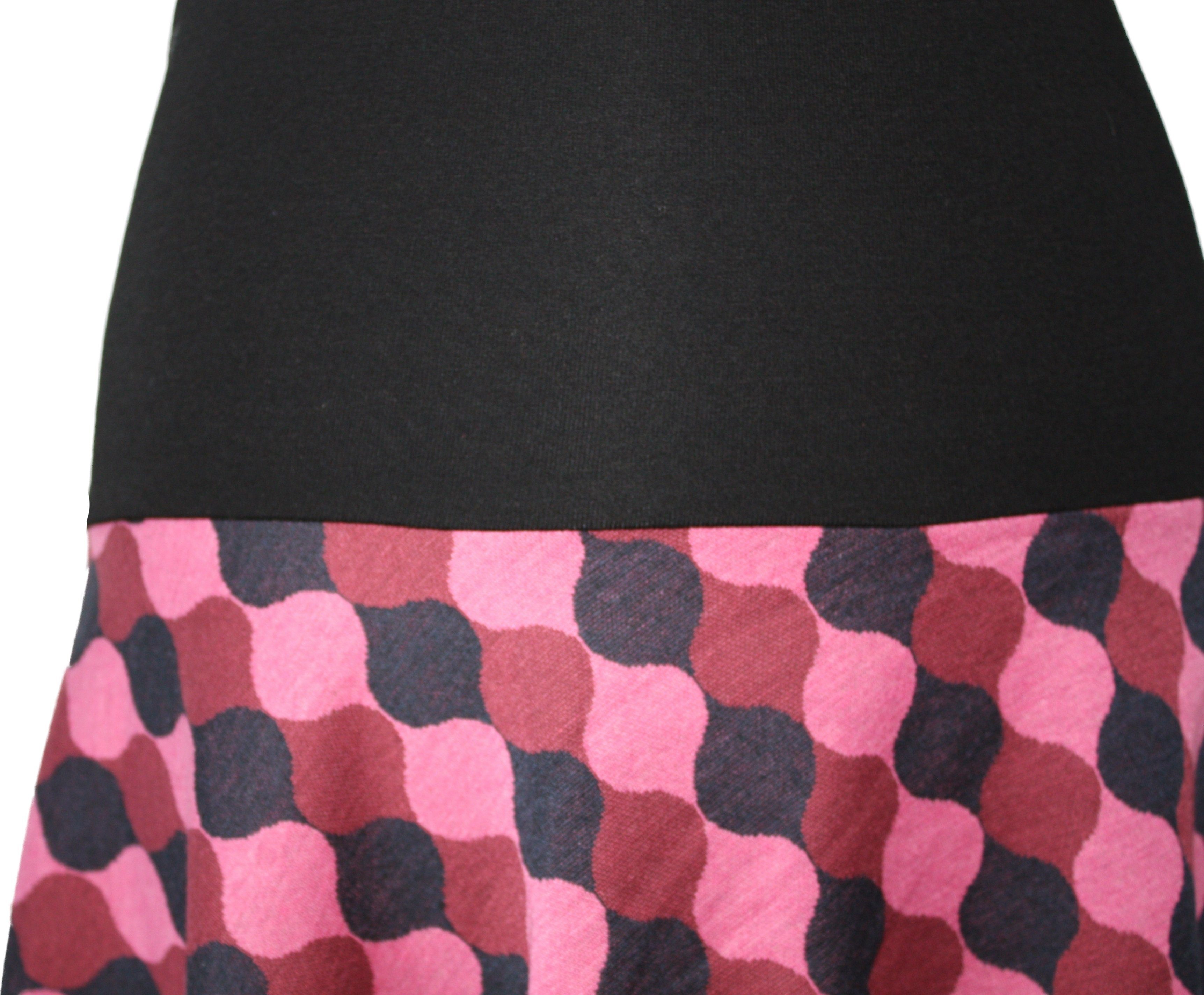 dunkle design Strickrock Asymmetrisch Feinstrick Mini Lila Pink Jerseybund