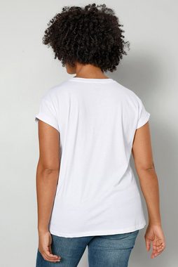 Sara Lindholm Rundhalsshirt T-Shirt Schriftzug Halbarm
