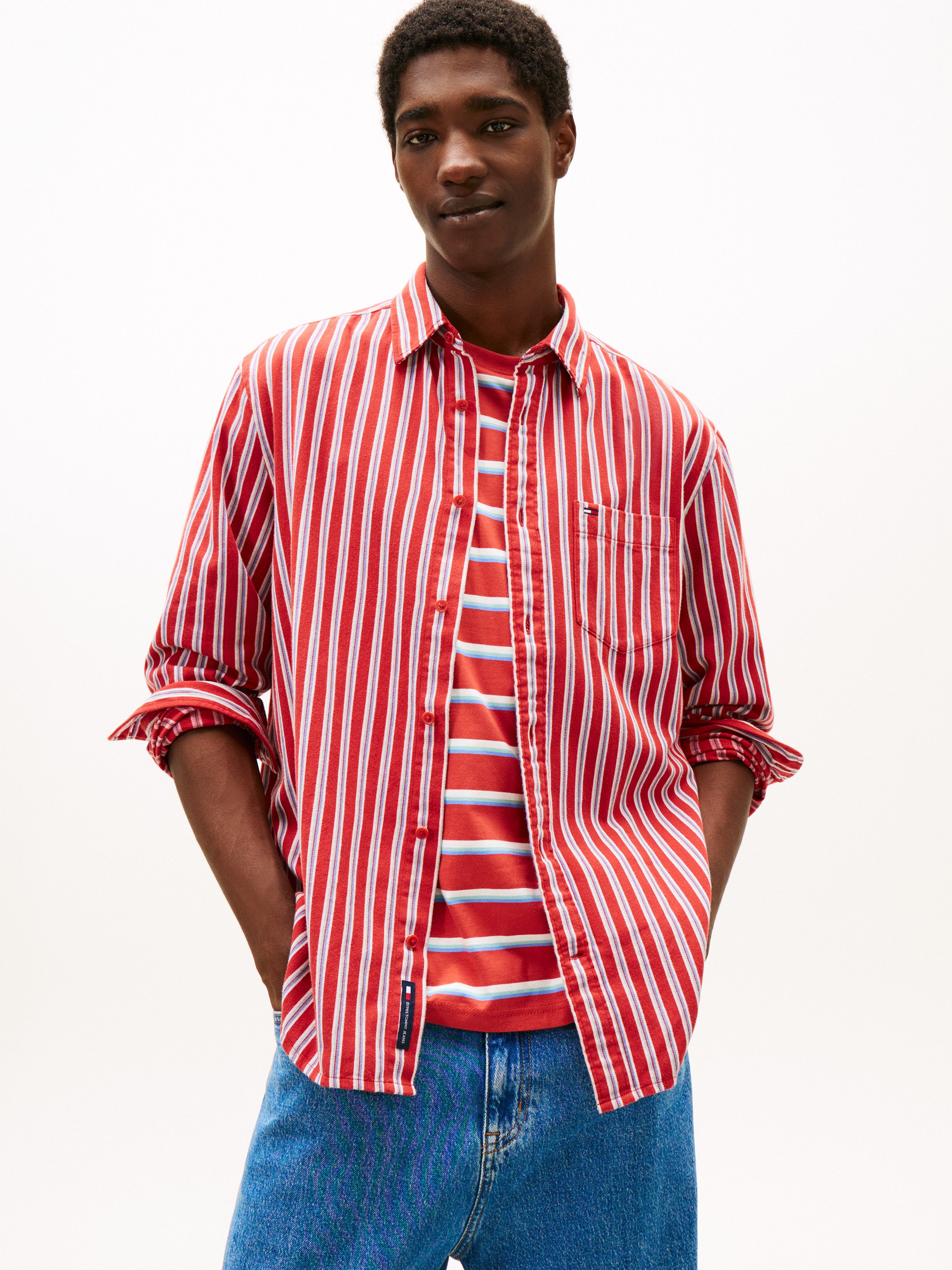 Tommy Jeans Langarmhemd TJM STRIPE TWILL gestreift, relaxed fit