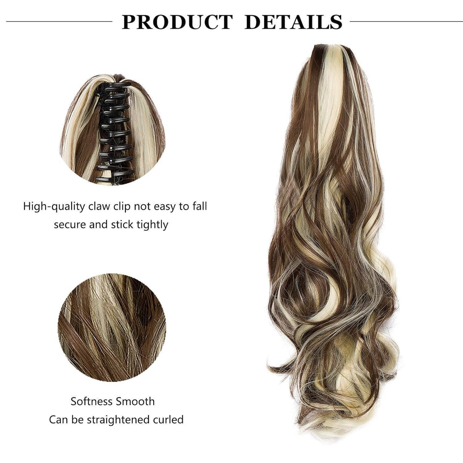 LuxusKollektion Kunsthaar-Extension Haar Extensions 45 cm 140g Chestnut Brown&Gebleichtes Blond