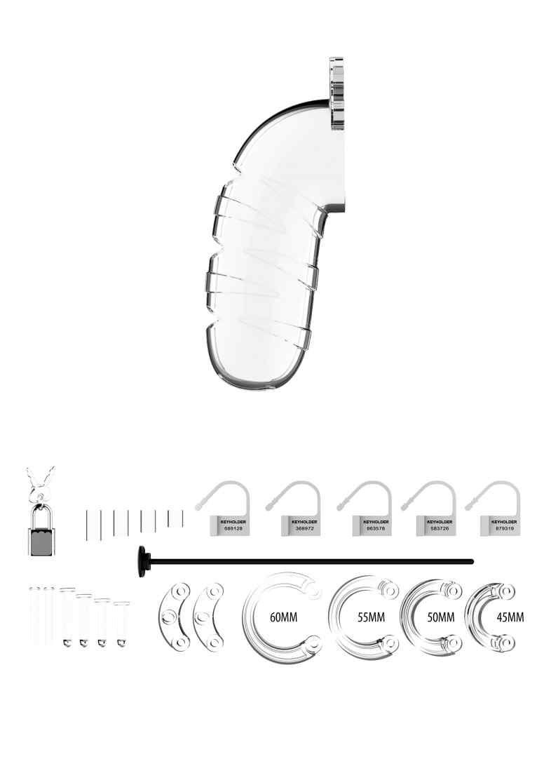 mit - Transparent, 17 Model 5.5" Cock - Durchmesser Cage ManCage - anpassbarer Chastity Urethal - Peniskäfig