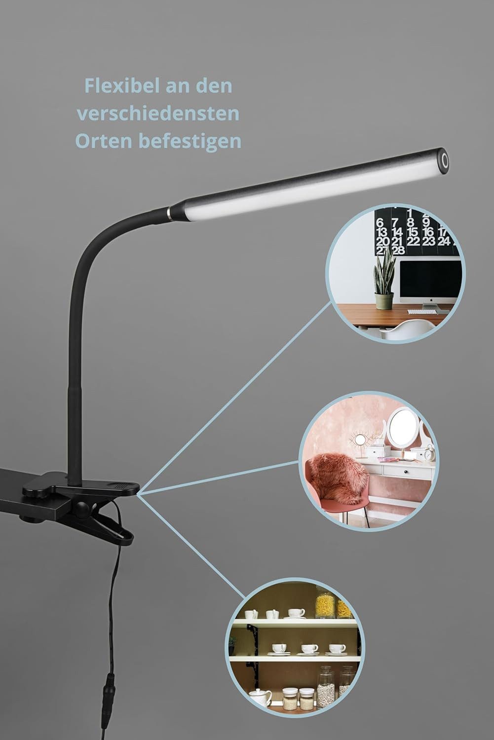 lightling LED Klemmtischleuchte Nella, LED fest günstig online kaufen
