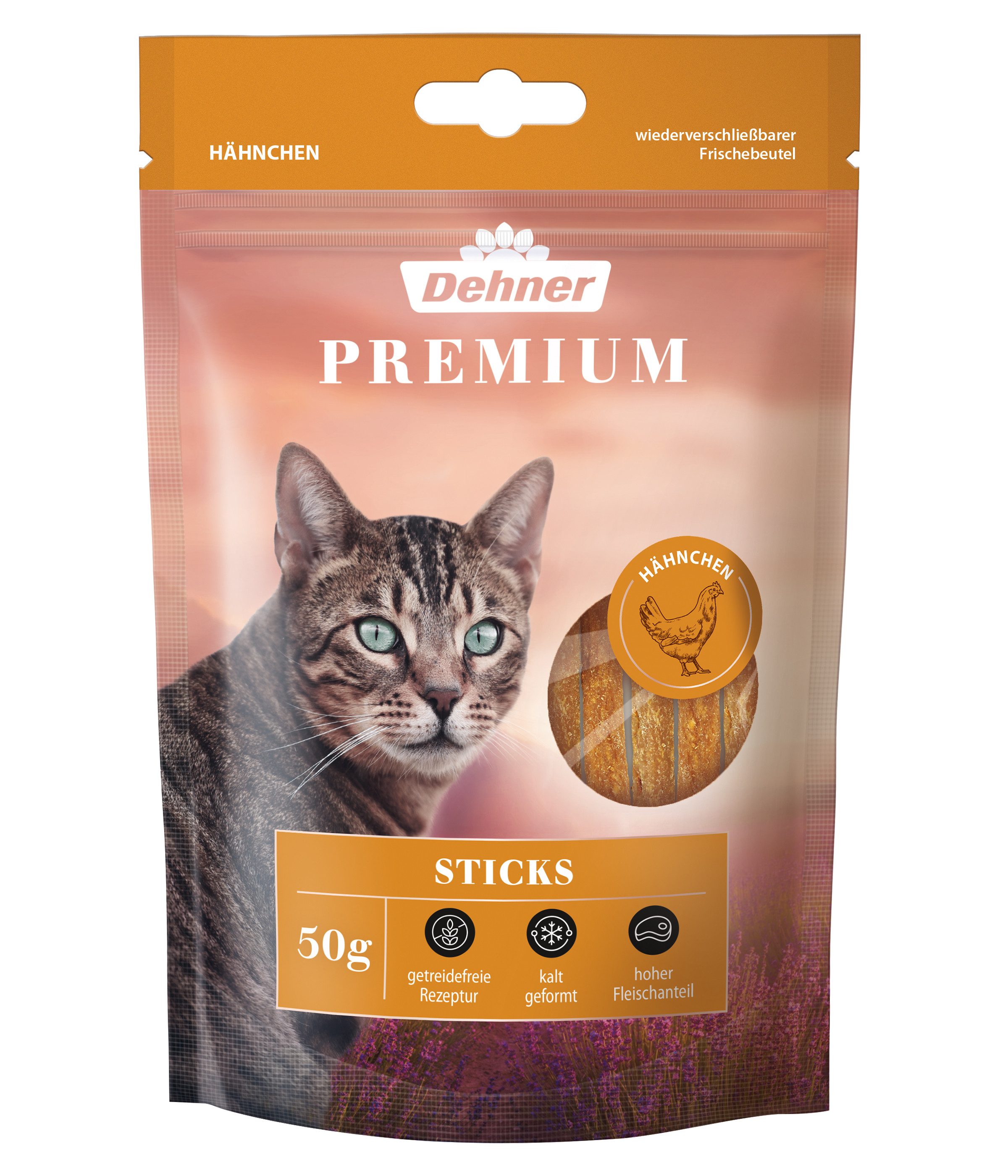 Dehner Dehner Premium Katzensnack Sticks, 50 g Huhn, Snack für: Katze