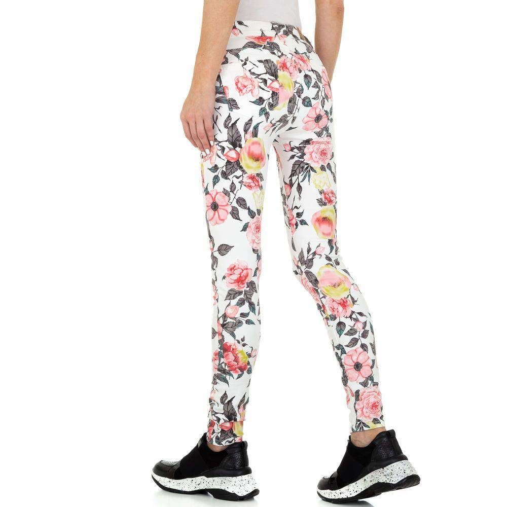 Ital-Design Skinny-fit-Jeans Damen Freizeit Print Stretch Skinny Jeans in Weiß