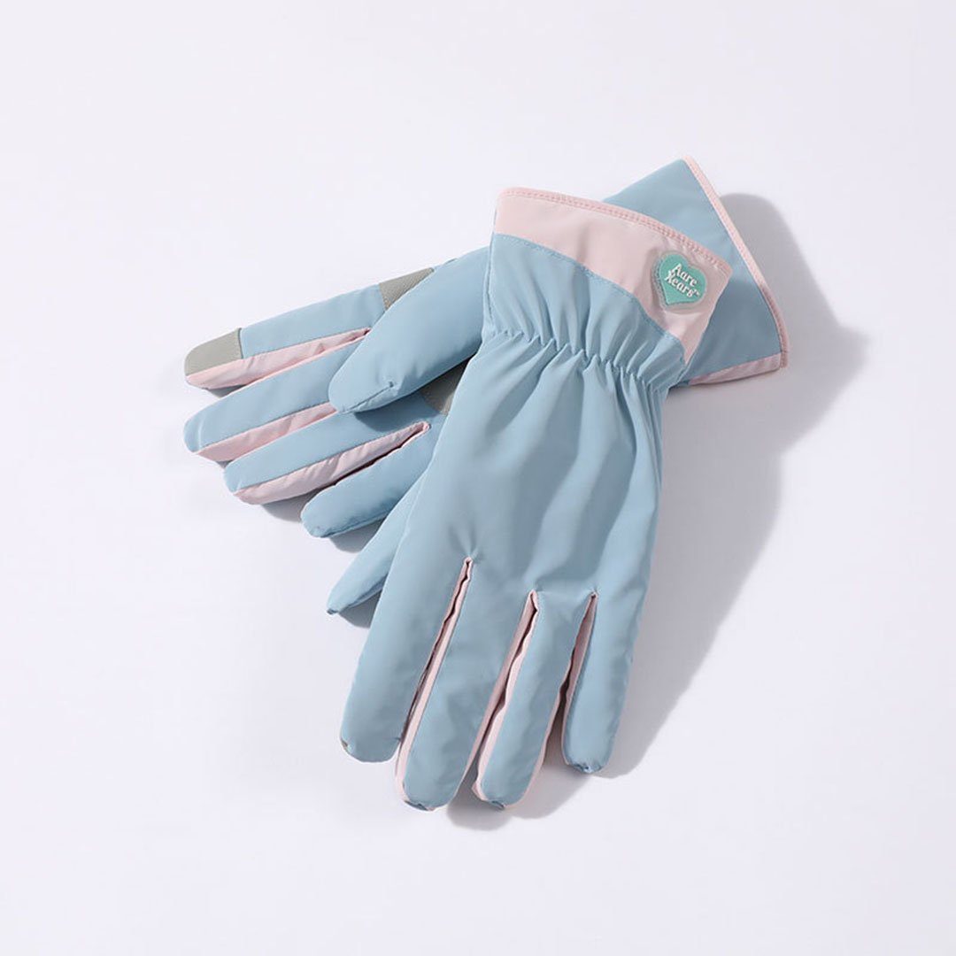 Handschuhe Damenhandschuhe samtverdickte YANN regenfeste Blau Skihandschuhe