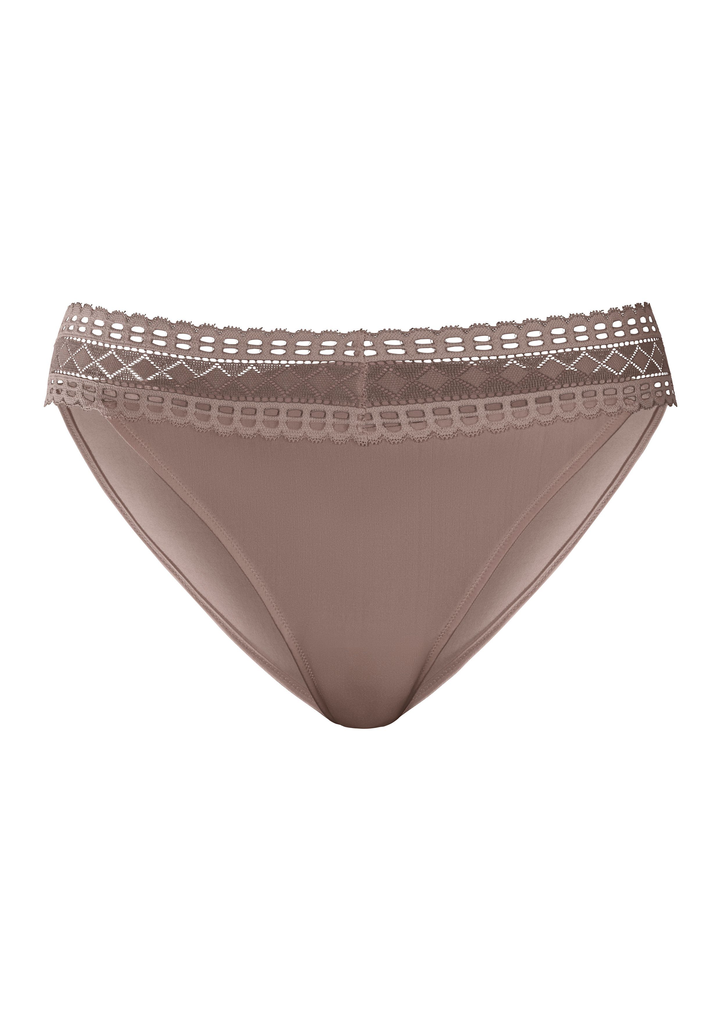 LASCANA Jazz-Pants Slips 2-St) mit beige, taupe graphischer (Packung, Spitze