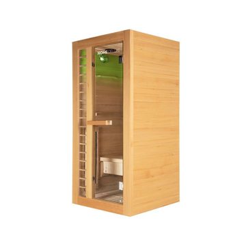 HOME DELUXE Infrarotkabine REDSUN DELUXE S, BxTxH: 90 x 80 x 190 cm, (Komplettset) 4 Vollspektrumstrahler, Hemlocktanne, für 1 Person l Infrarotsauna