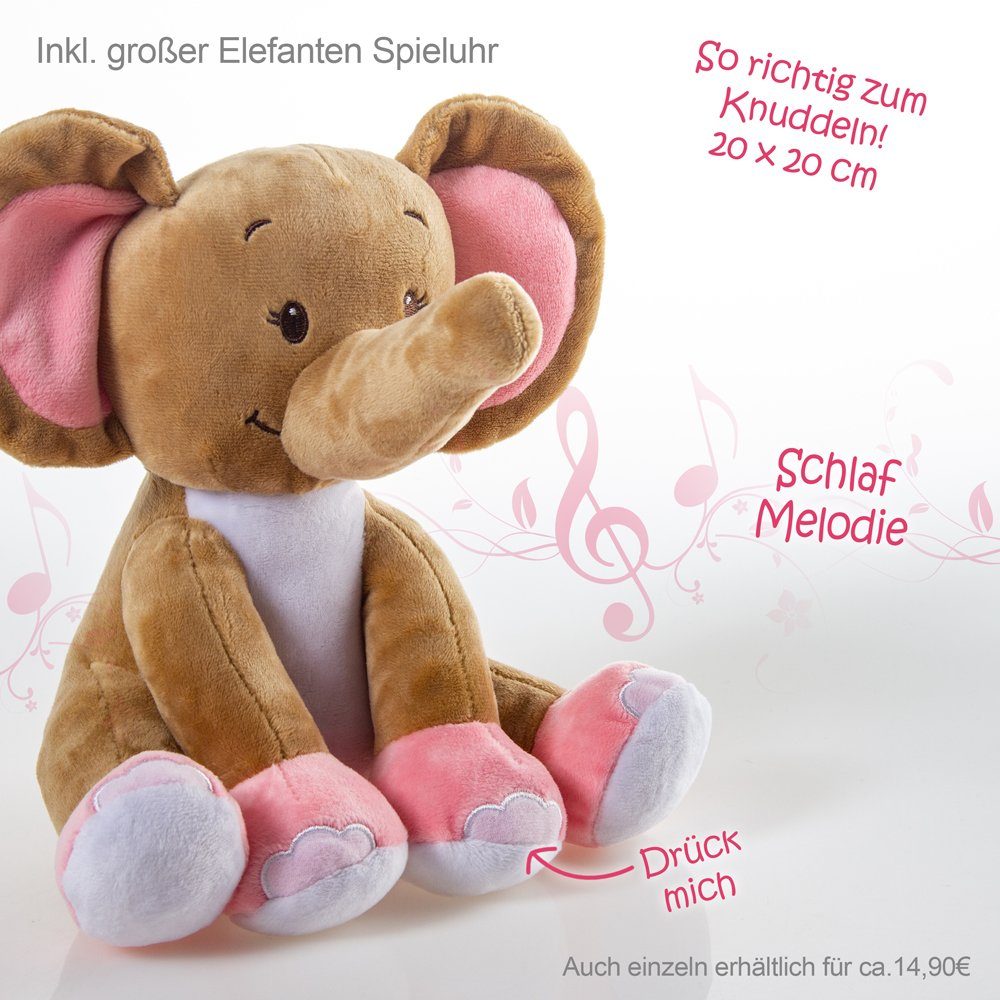 Kinder Mädchen (Gr. 50 - 92) Timfanie Neugeborenen-Geschenkset Windeltorte, Spieluhr Elefant, zart-rosa,  (rosa, 28-tlg., mit Gr